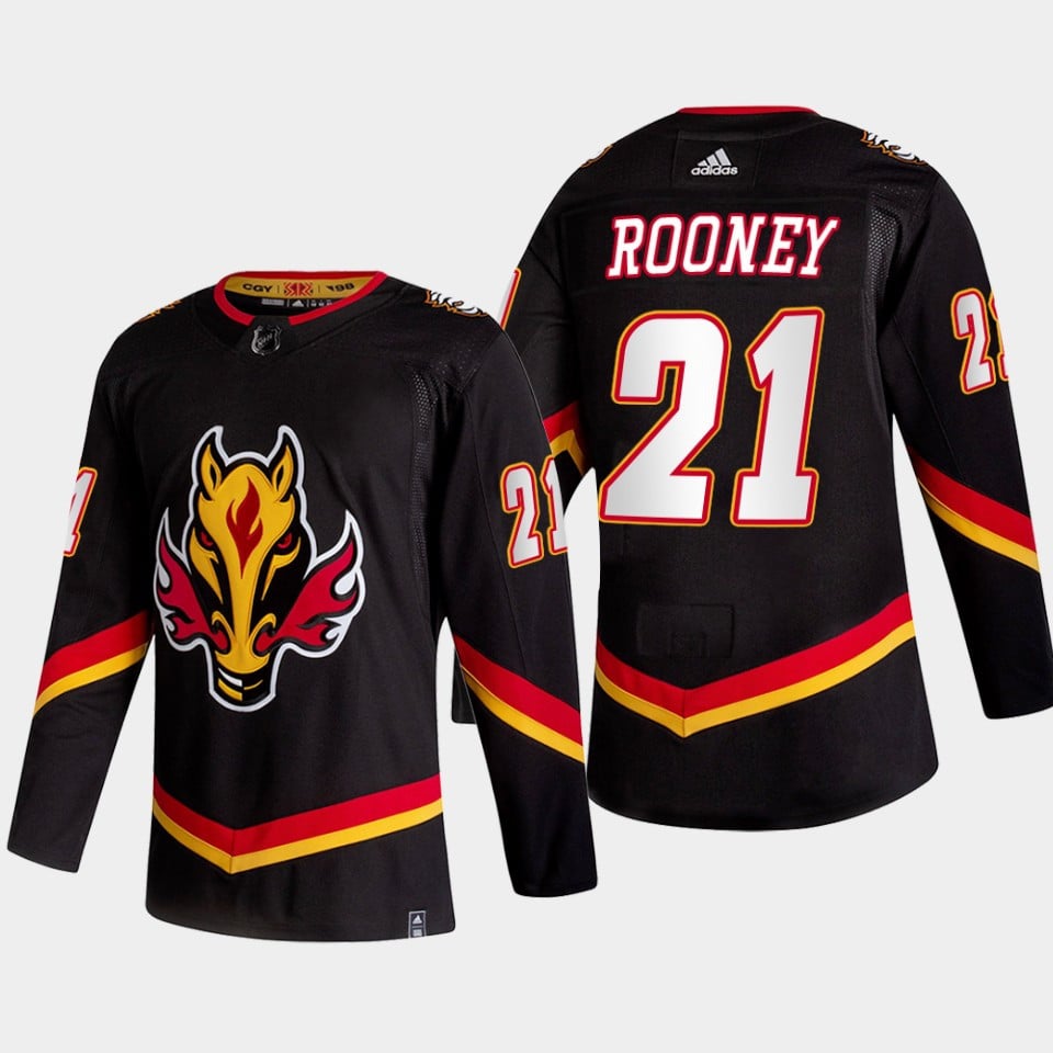 Calgary Flames Kevin Rooney 21 2022 Reverse Retro Black Jersey - JS393 
