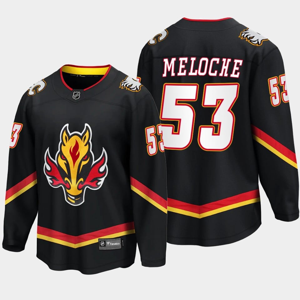 Calgary Flames Nicolas Meloche 53 Alternate Black Jersey Breakaway Player - JS736 