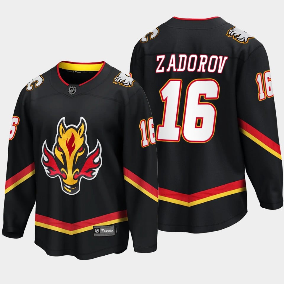 Calgary Flames Nikita Zadorov 16 Alternate Black Jersey Breakaway Player - JS337 