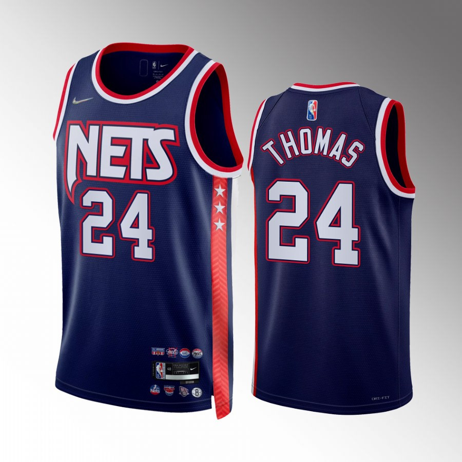 Cam Thomas 24 Brooklyn Nets Blue City Edition Jersey 75th Diamond - JS198 