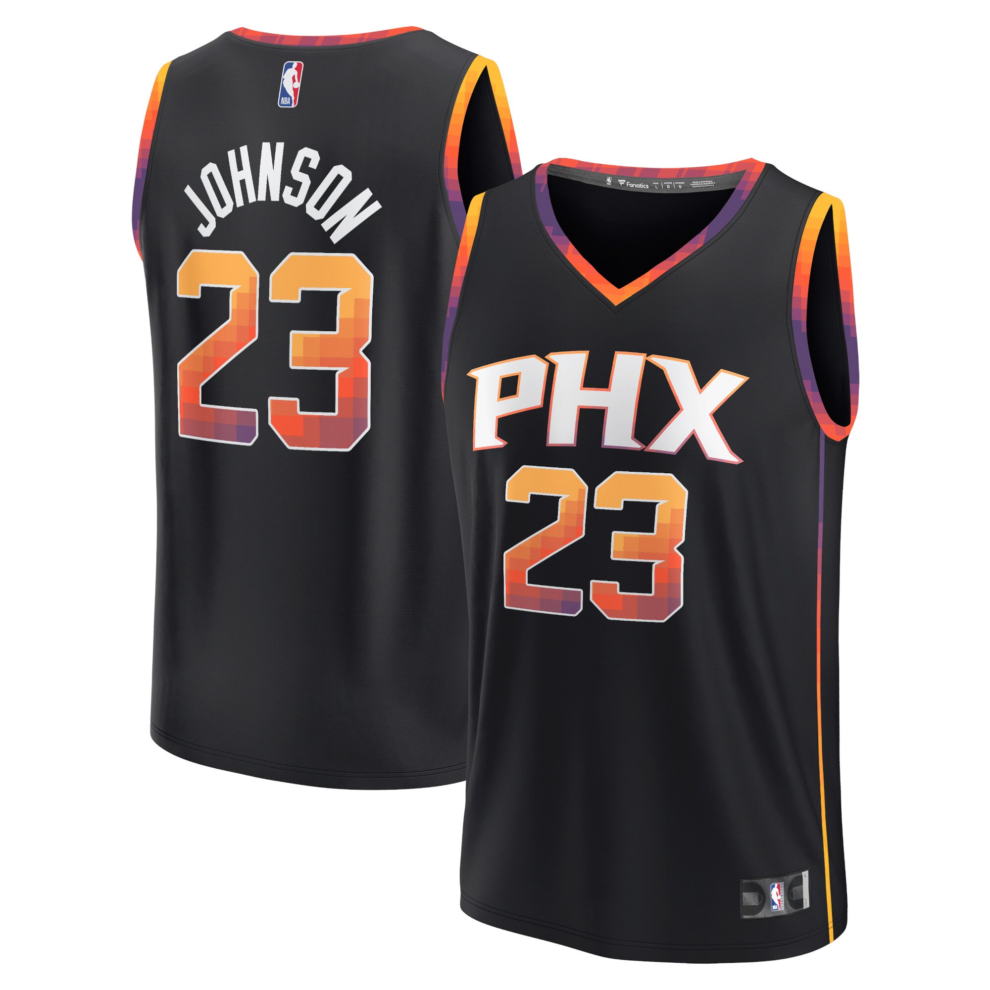 Alternative view of Cameron Johnson Phoenix Suns Fanatics Branded Fast Break Replica Player Jersey - Statement Edition - Black