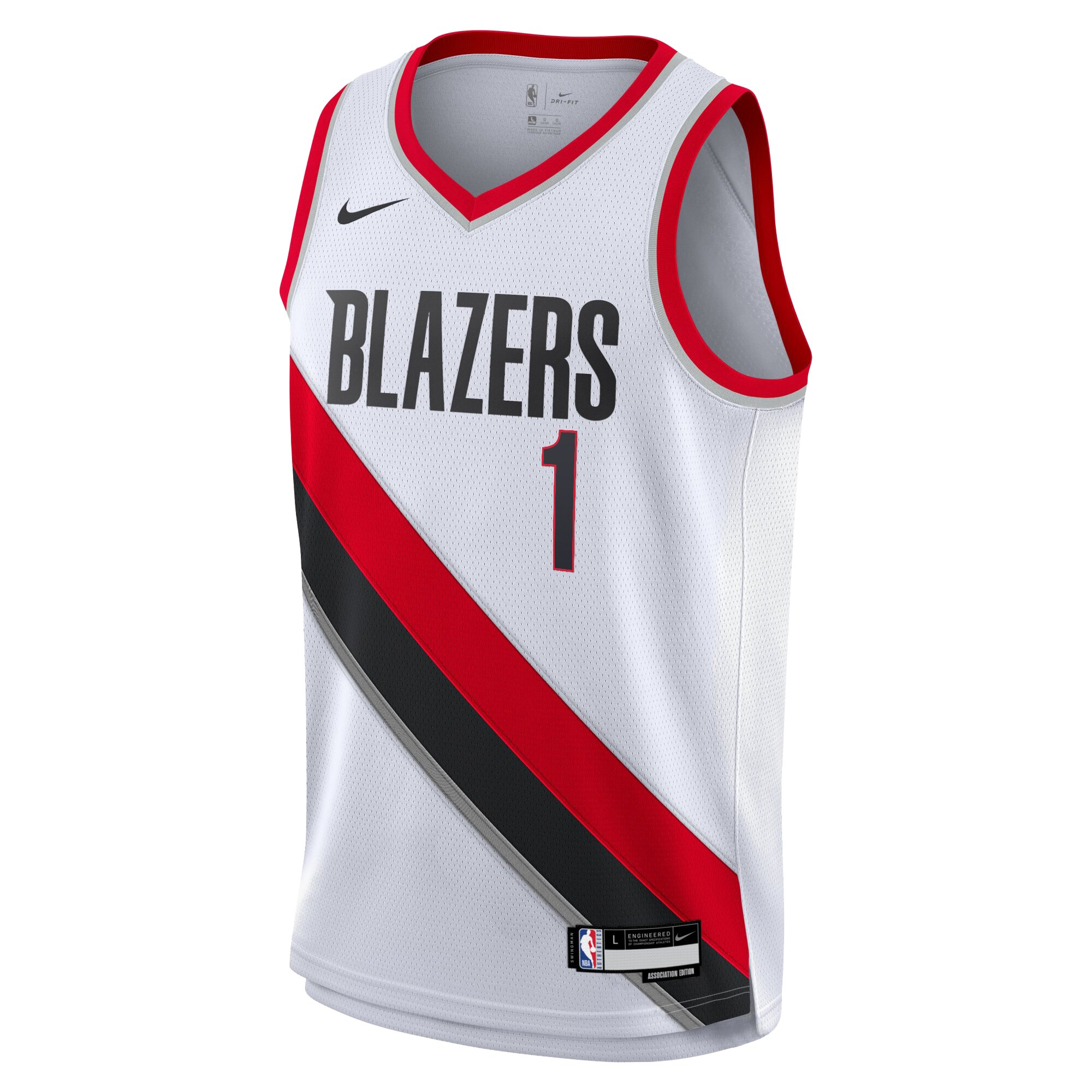 Alternative view of Camiseta Association Edition Swingman de los Portland Trail Blazers - Blanca - Anfernee Simons - Juvenil - JS700 