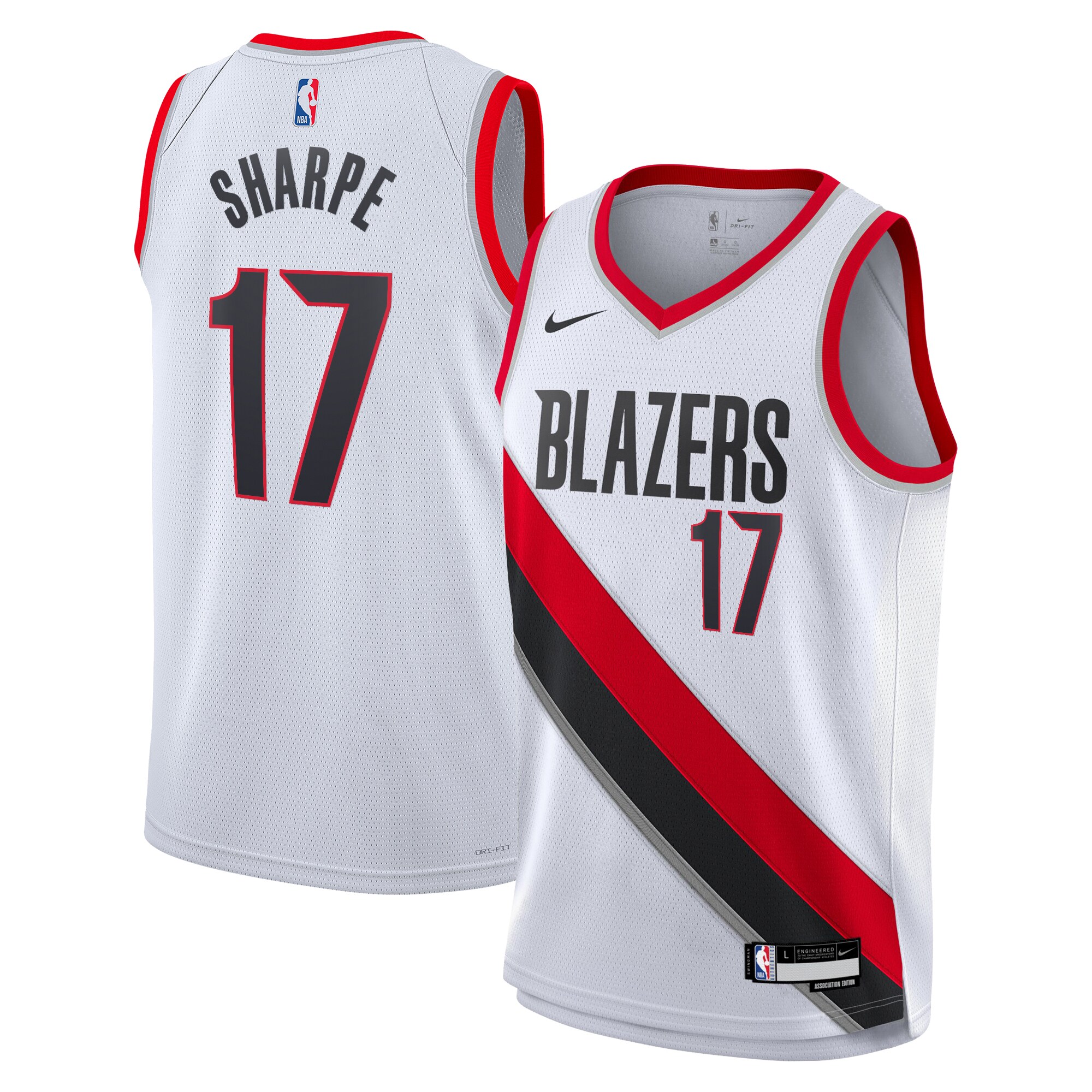 Camiseta Association Edition Swingman de los Portland Trail Blazers - Blanca - Shaedon Sharpe - Juvenil - JS605 