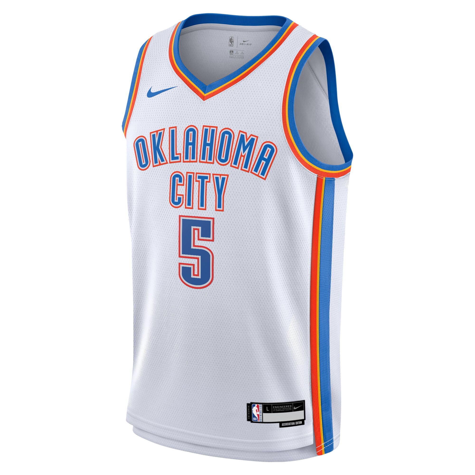 Alternative view of Camiseta Association Edition Swingman de Oklahoma City Thunder - Blanca - Luguentz Dort - Juvenil - JS909 