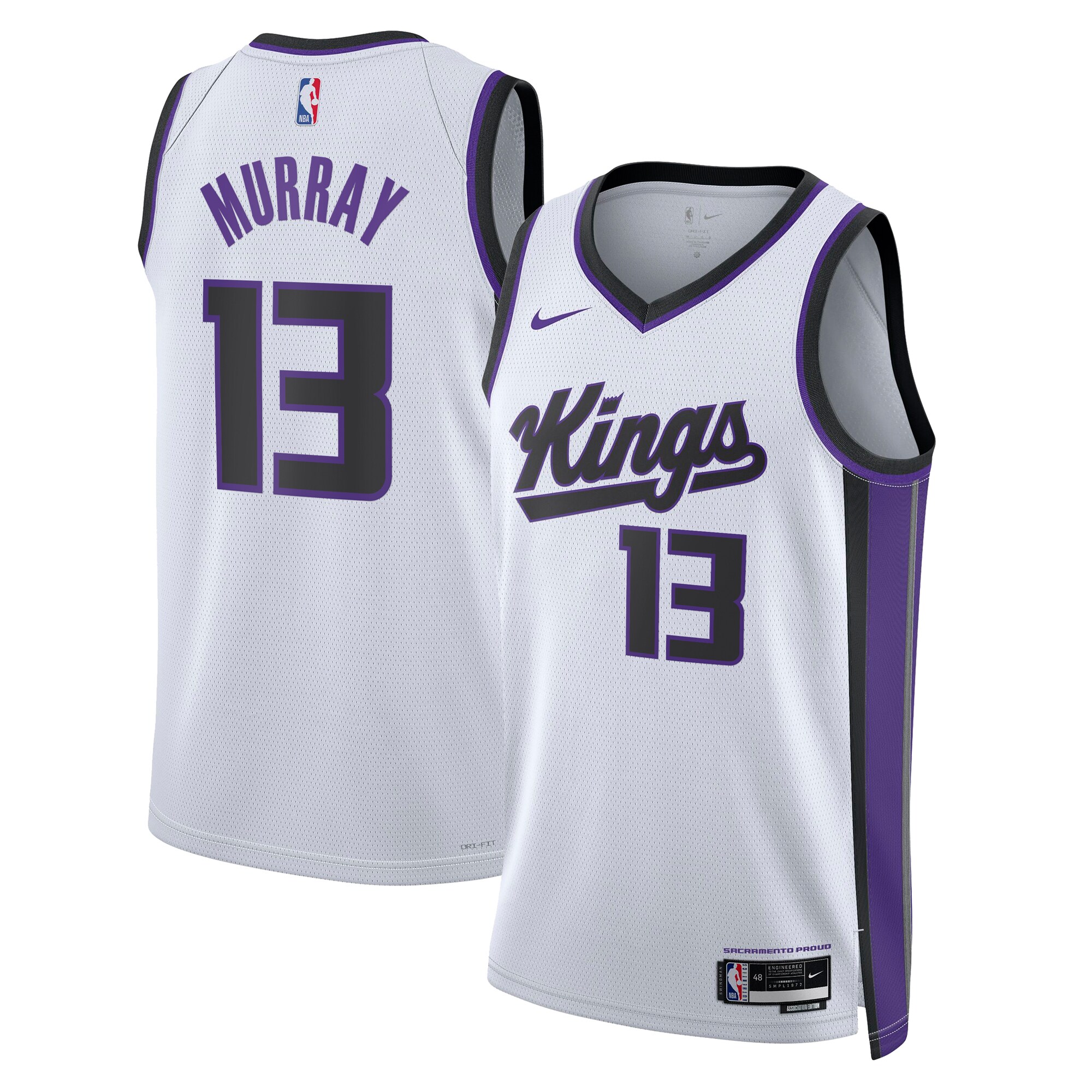 Camiseta Association Swingman de los Sacramento Kings - Blanco - Keegan Murray - Unisex - JS448 
