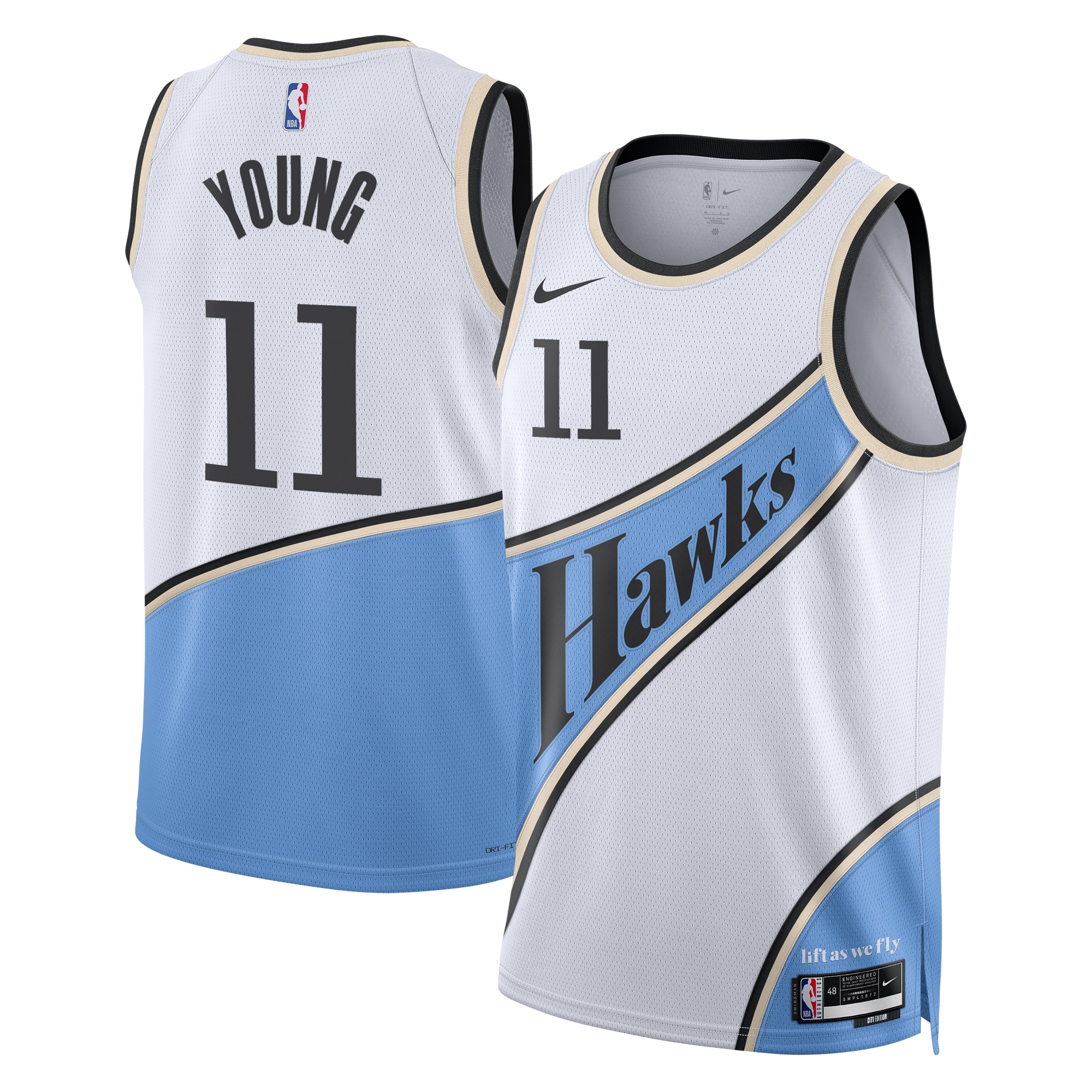Camiseta City Edition Swingman de los Atlanta Hawks 2024 - Blanca - Trae Young - Unisex - JS377 