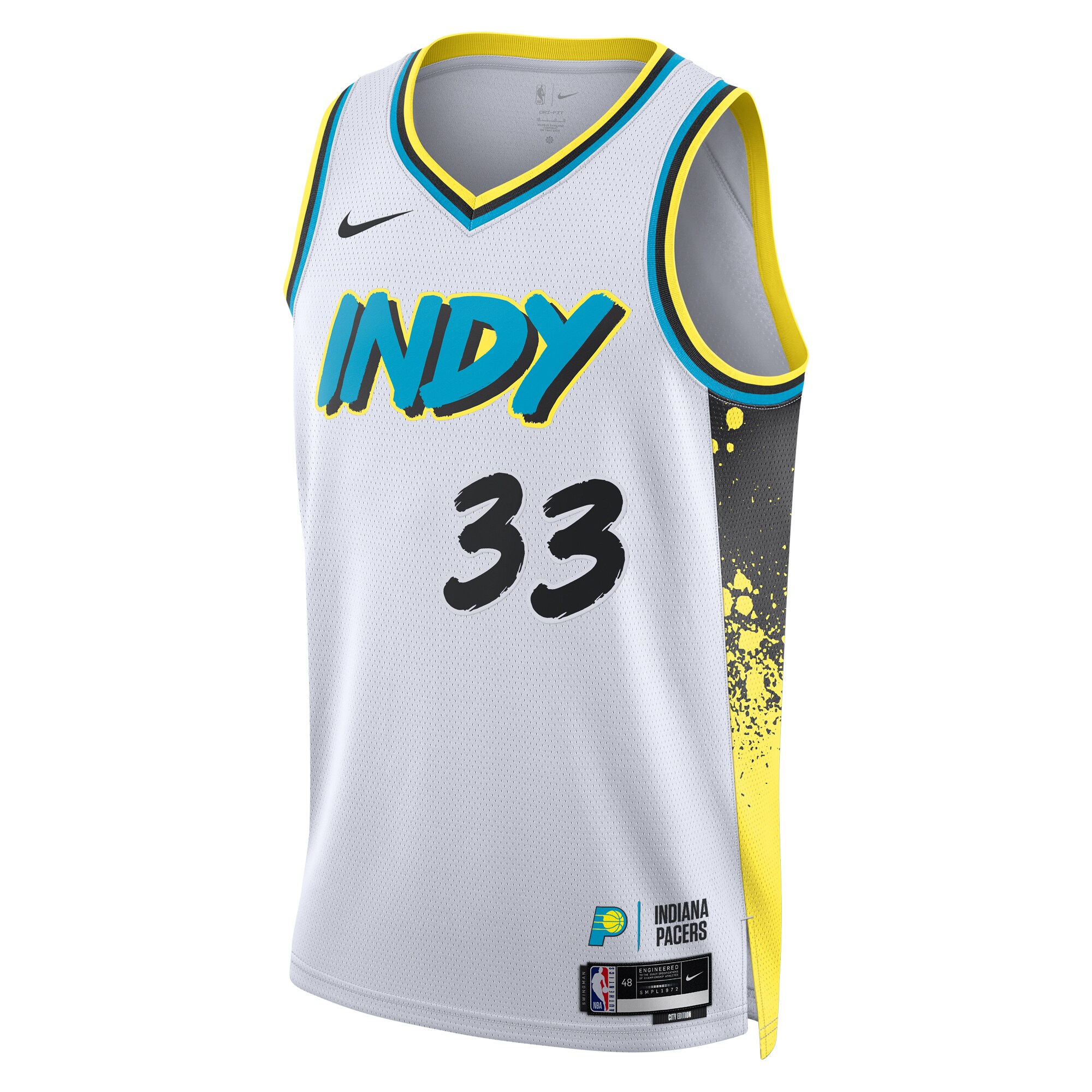 Alternative view of Camiseta City Edition Swingman de los Indiana Pacers 2024 - Blanca - Myles Turner - Unisex - JS368 