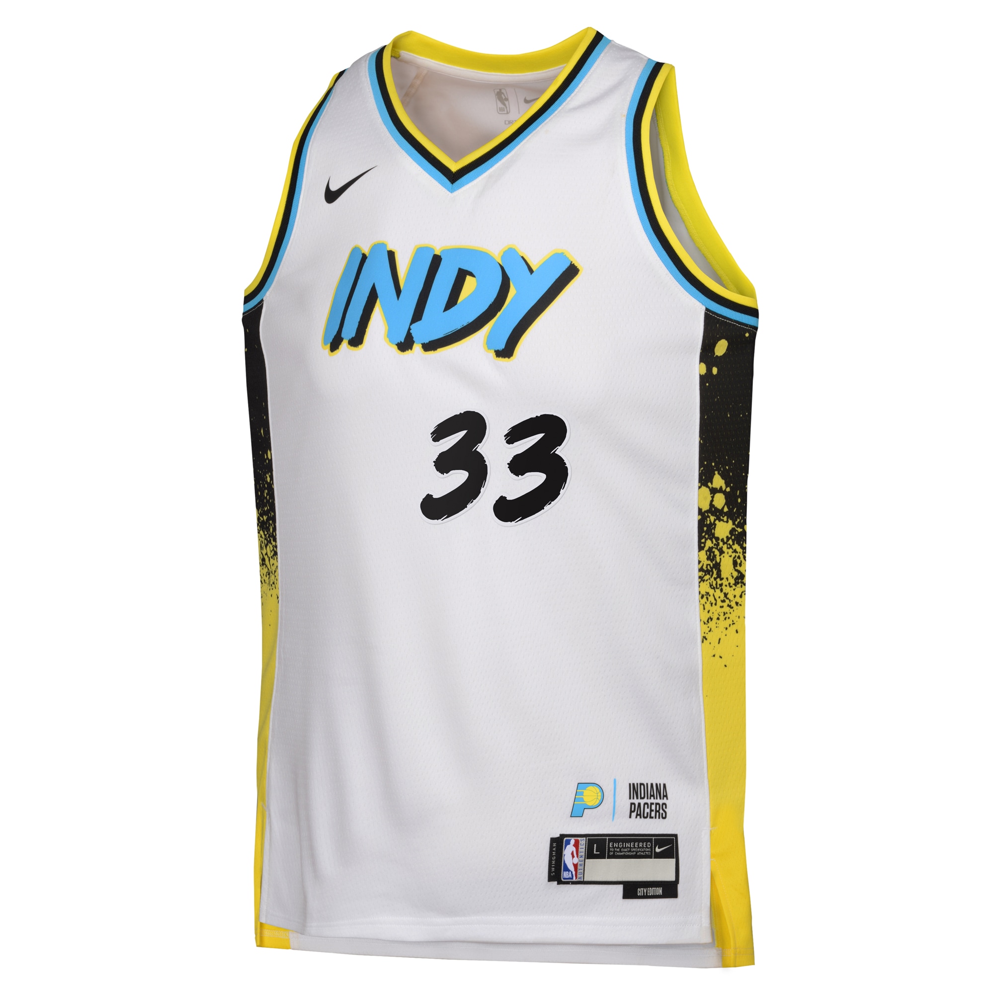 Alternative view of Camiseta City Edition Swingman de los Indiana Pacers 2024 - Blanco - Myles Turner - Juvenil - JS622 
