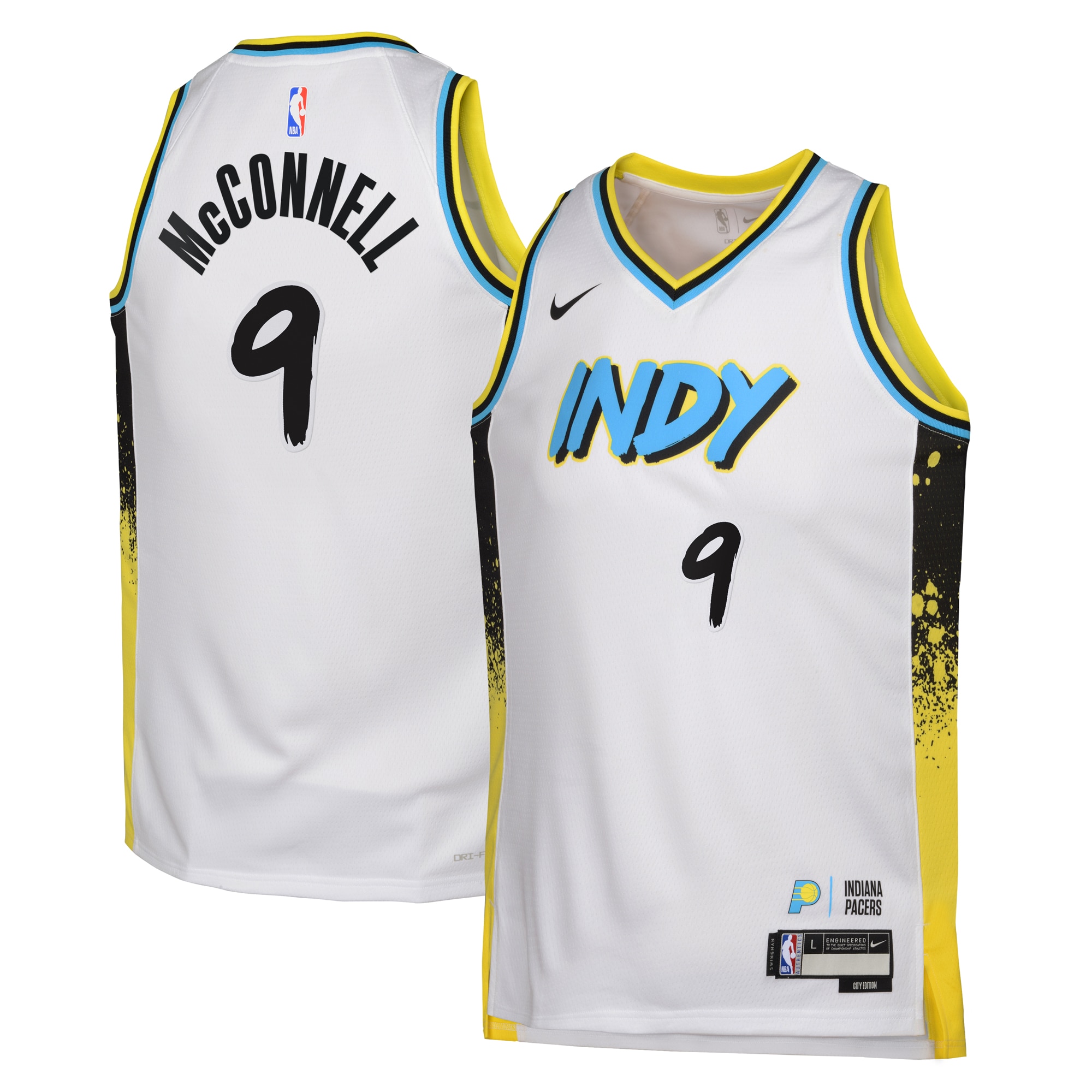 Camiseta City Edition Swingman de los Indiana Pacers 2024 - Blanco - T.J. McConnell - Juvenil - JS675 
