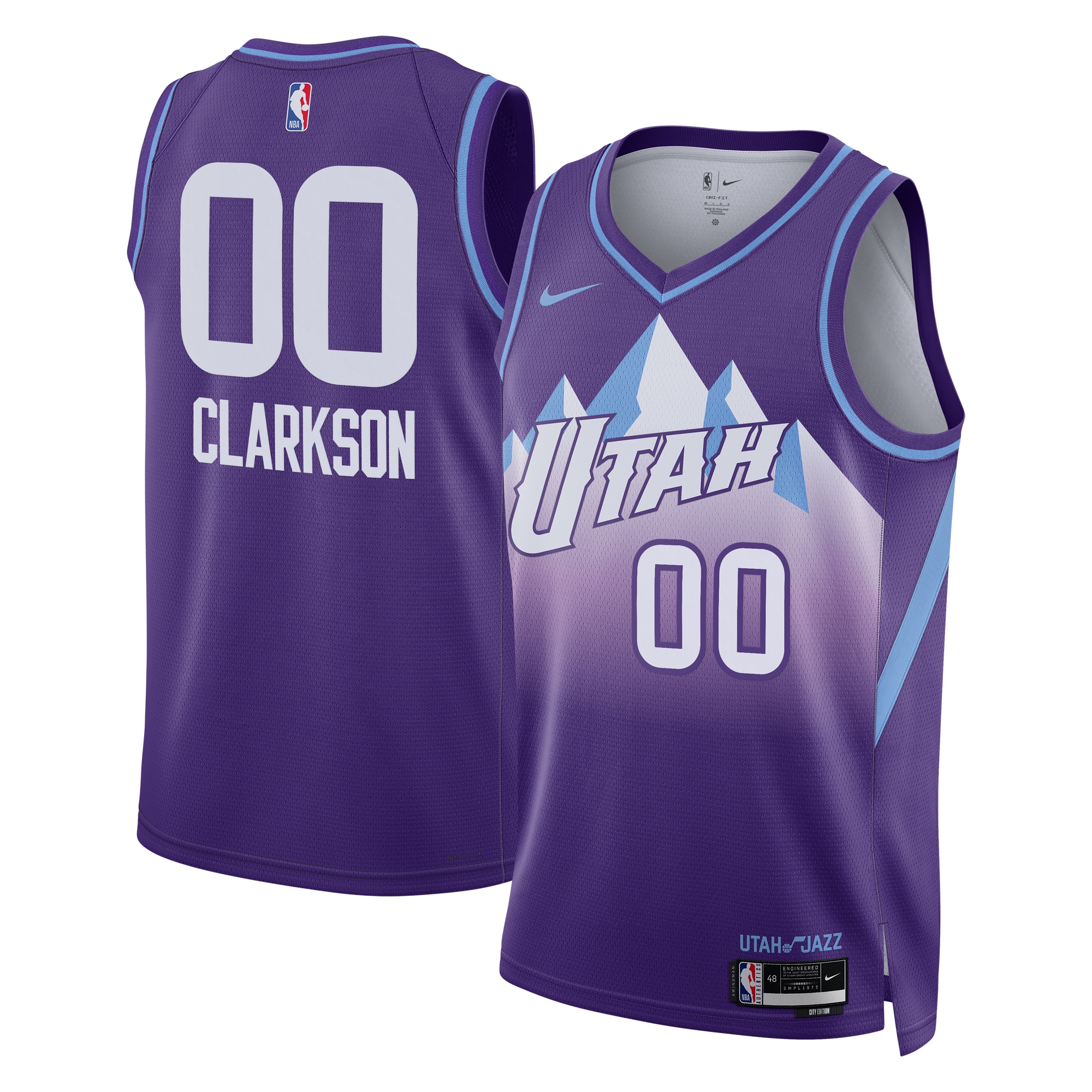 Camiseta City Edition Swingman de Utah Jazz 2024 - Púrpura - Jordan Clarkson - Unisex - JS315 