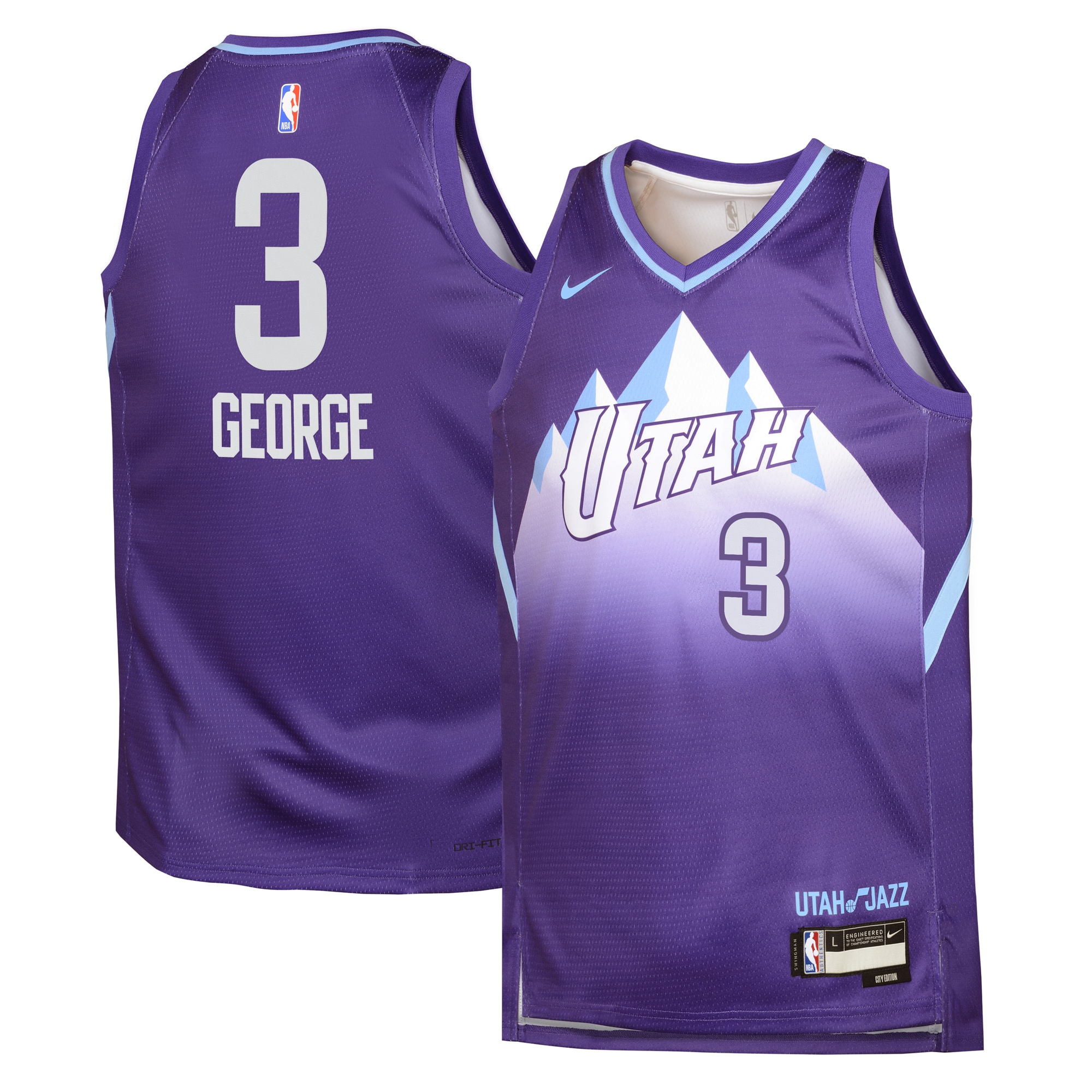Camiseta City Edition Swingman Utah Jazz 2024 - Púrpura - Keyonte George - Juvenil - JS207 