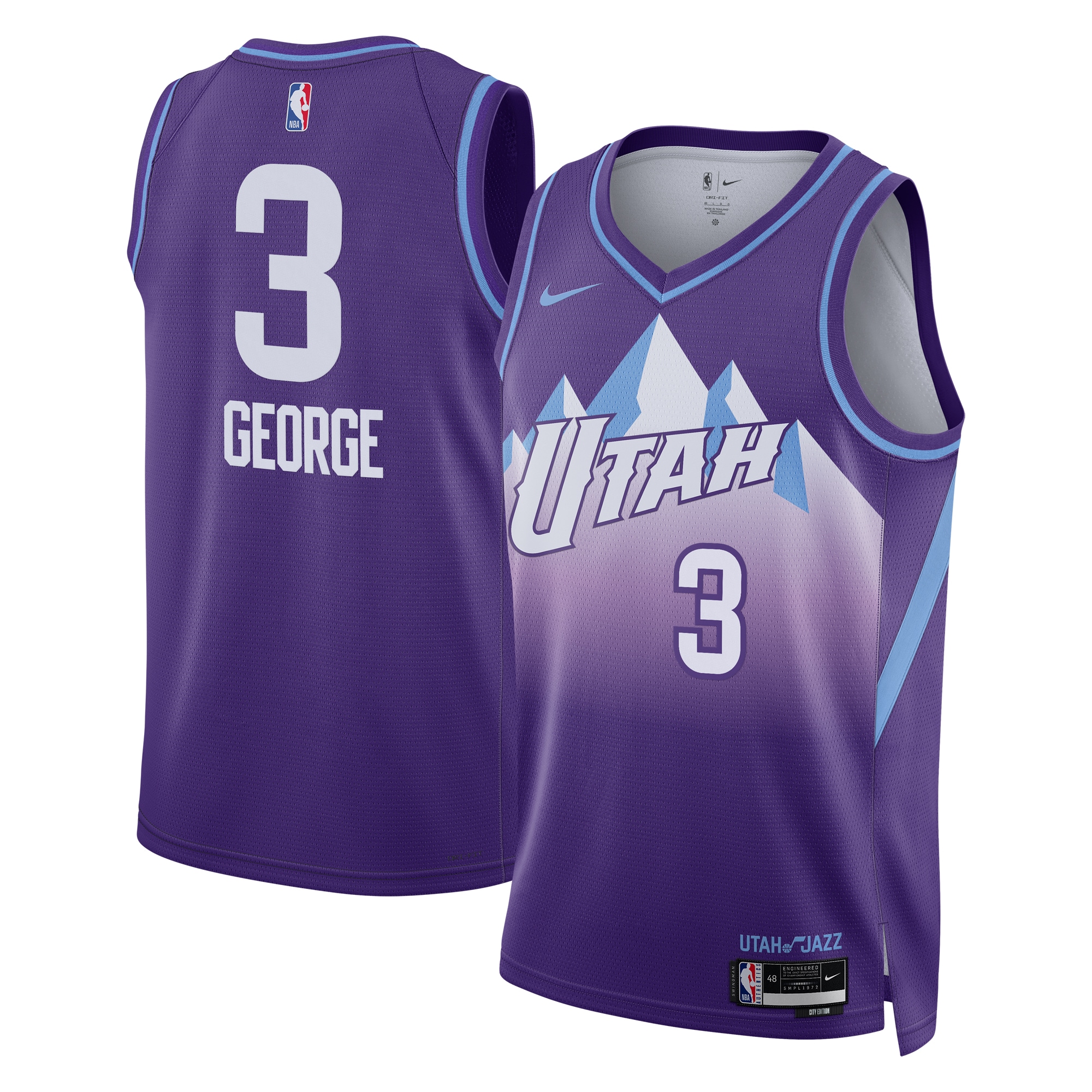 Camiseta City Edition Swingman Utah Jazz 2024 - Púrpura - Keyonte George - Unisex - JS190 