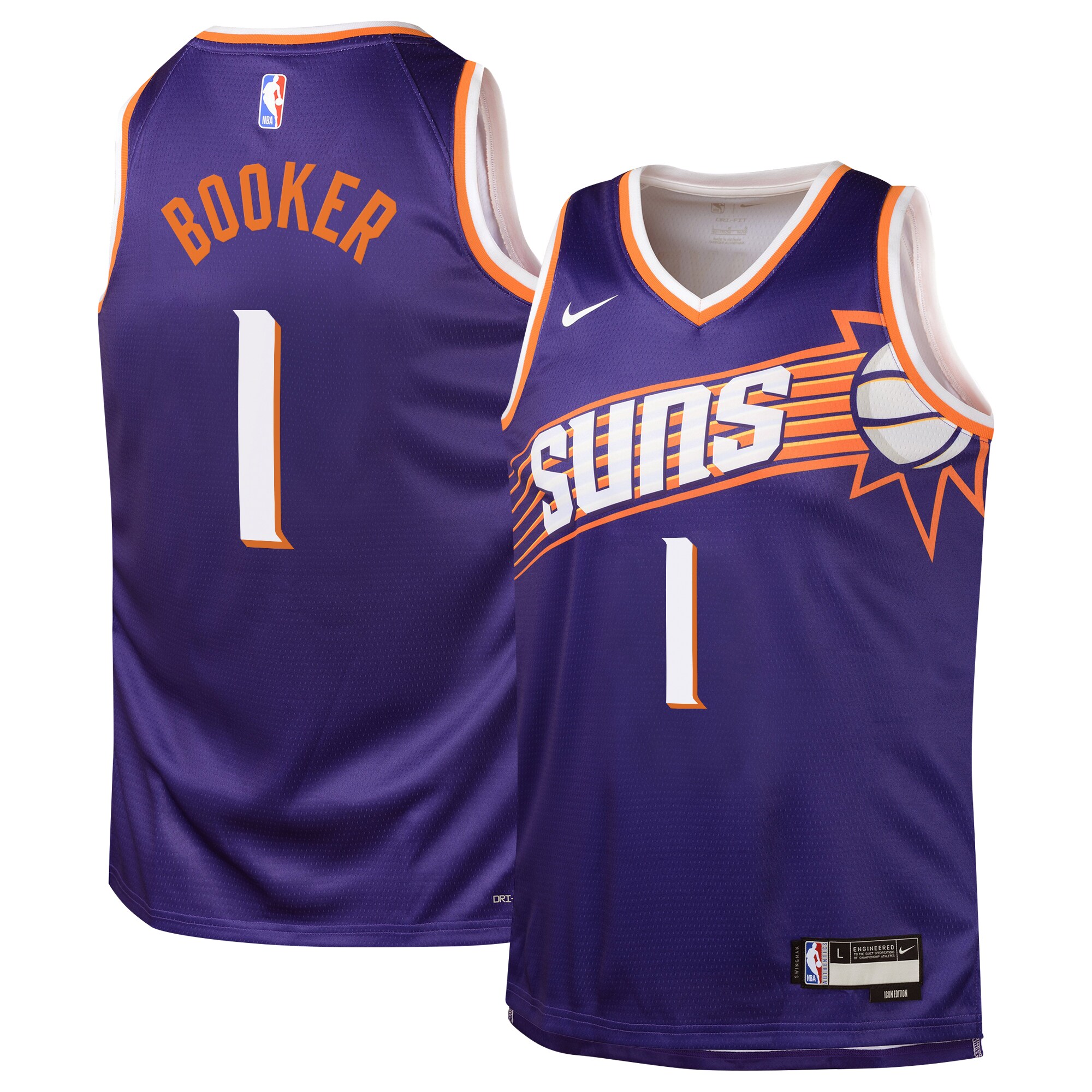 Camiseta Icon Edition Swingman de los Phoenix Suns - Púrpura - Devin Booker - Adolescentes - JS165 