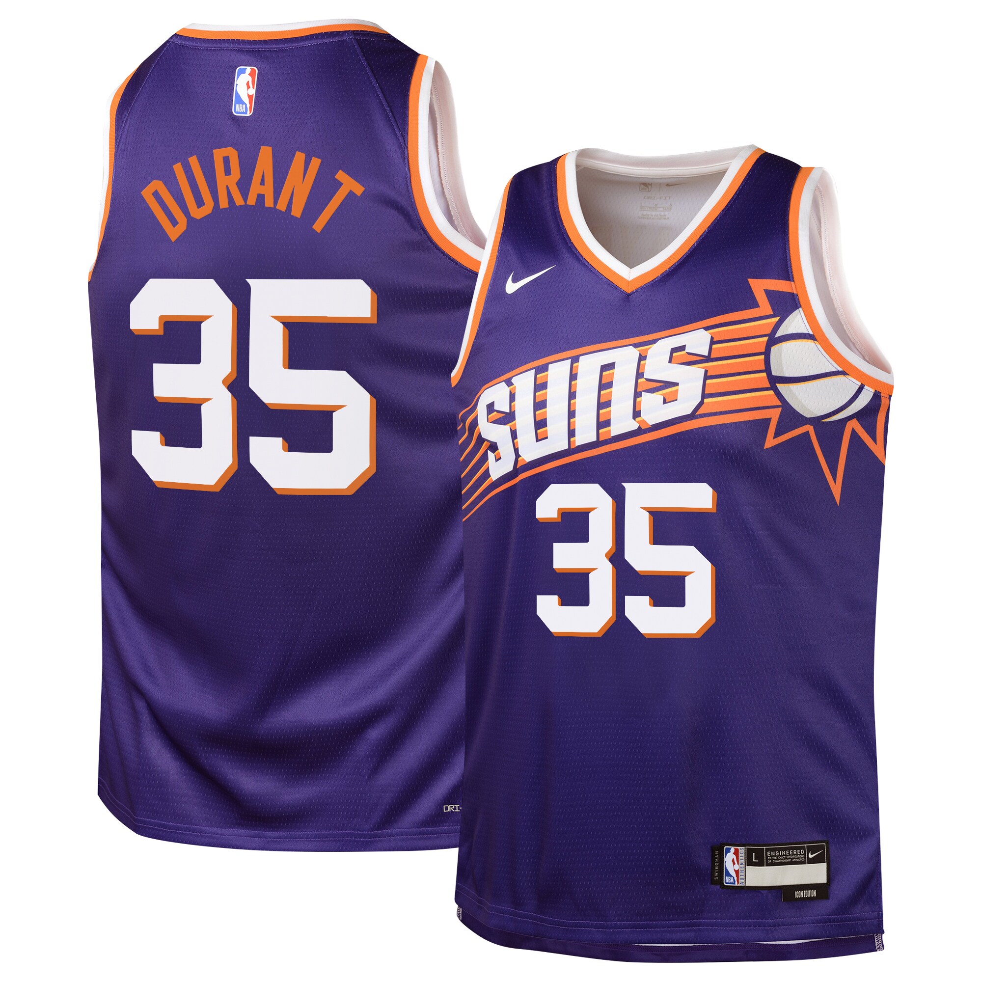 Camiseta Icon Edition Swingman de los Phoenix Suns - Púrpura - Kevin Durant - Adolescentes - JS455 