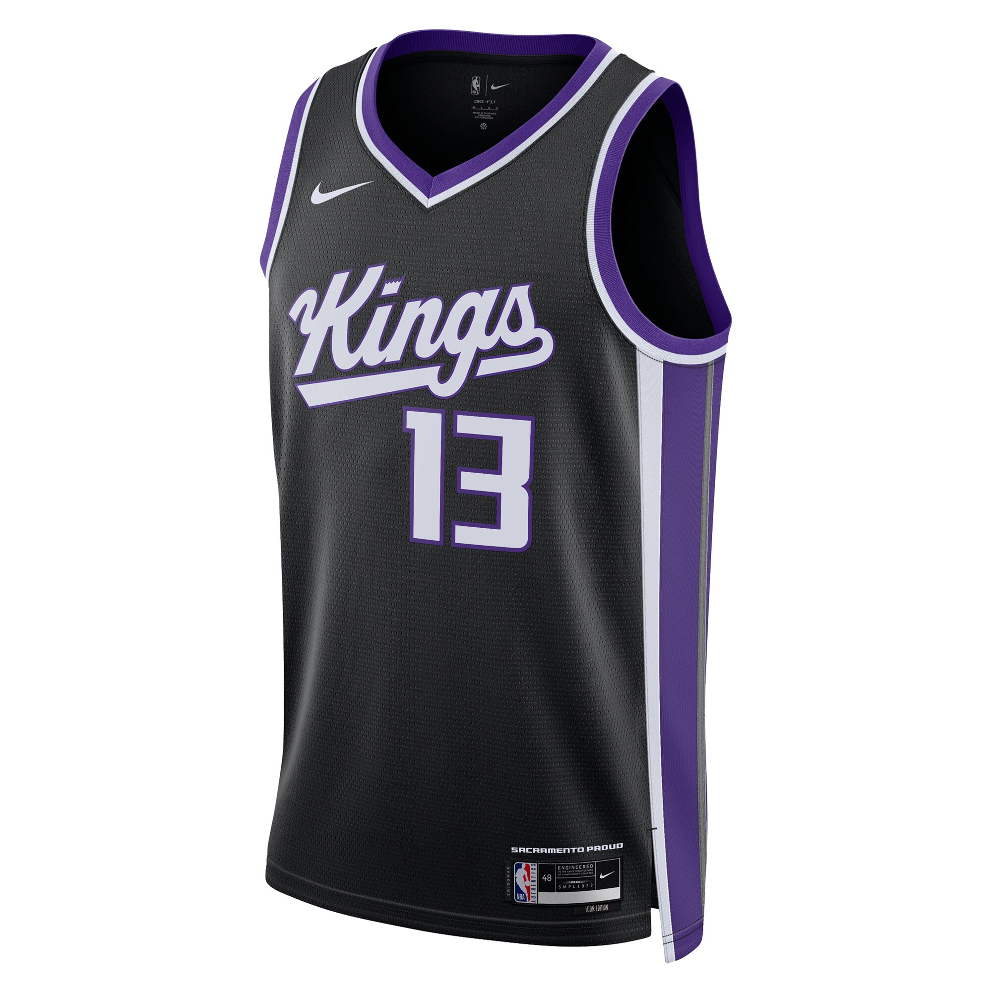 Alternative view of Camiseta Icon Edition Swingman de los Sacramento Kings - Negro - Keegan Murray - Unisex - JS380 