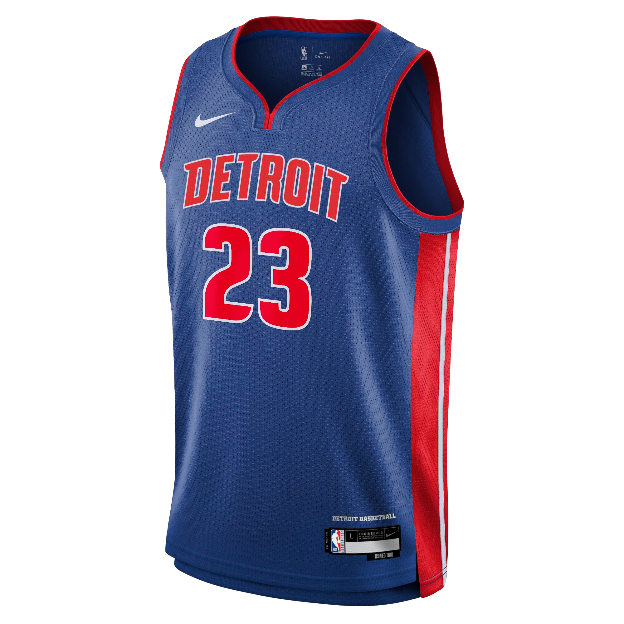 Alternative view of Camiseta Icon Swingman de los Detroit Pistons - Azul - Jaden Ivey - Jóvenes - JS684 