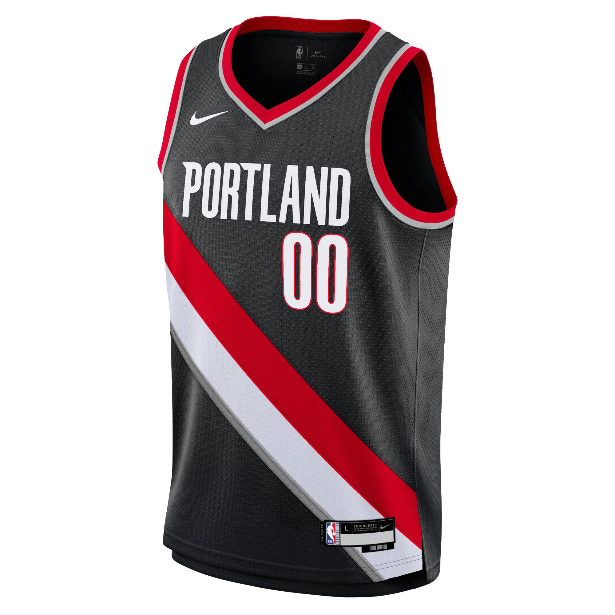Alternative view of Camiseta Icon Swingman de los Portland Trail Blazers - Negro - Scoot Henderson - Jóvenes - JS602 