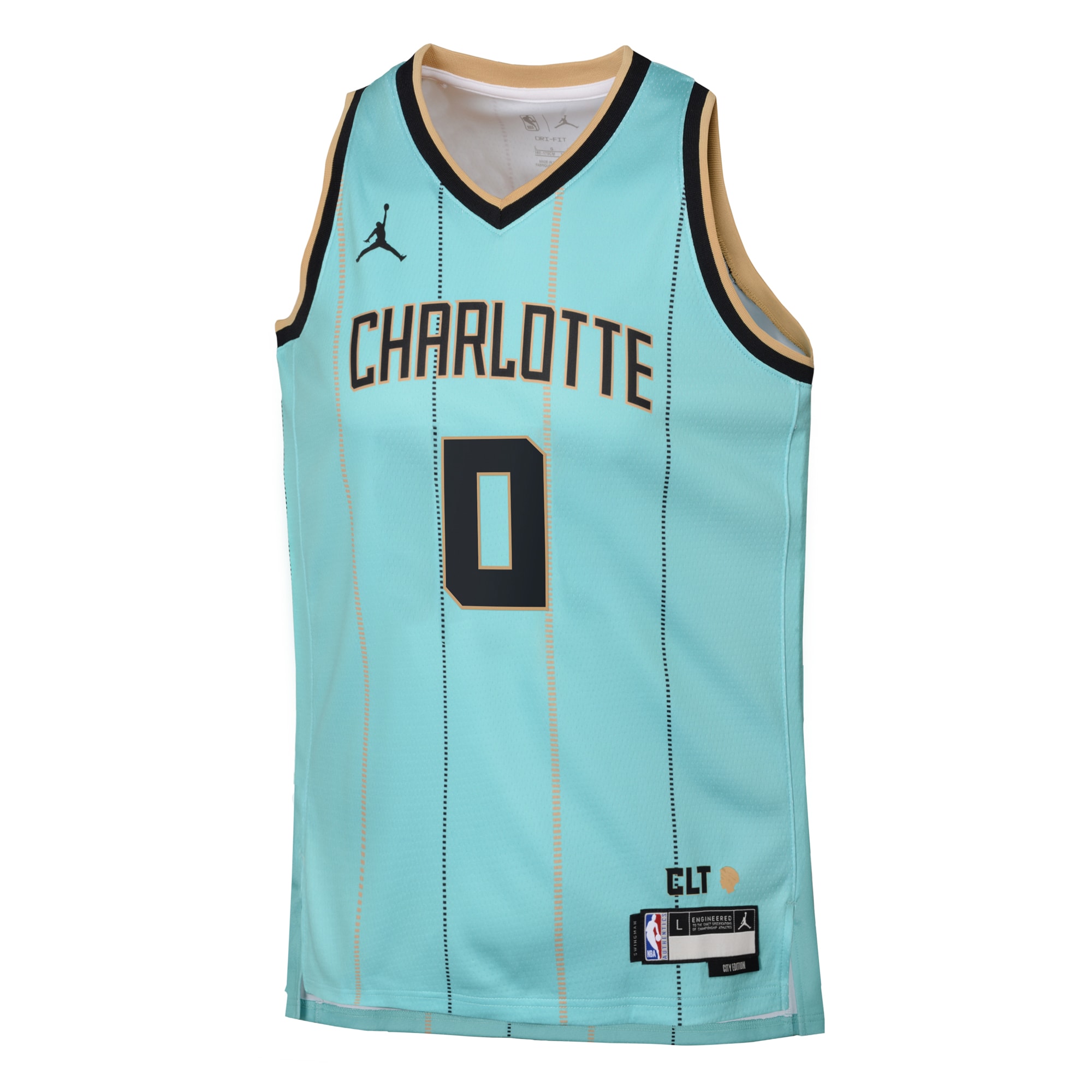 Alternative view of Camiseta Jordan Brand City Edition Swingman de los Charlotte Hornets 2024 - Verde azulado - Miles Bridges - Juvenil - JS873 
