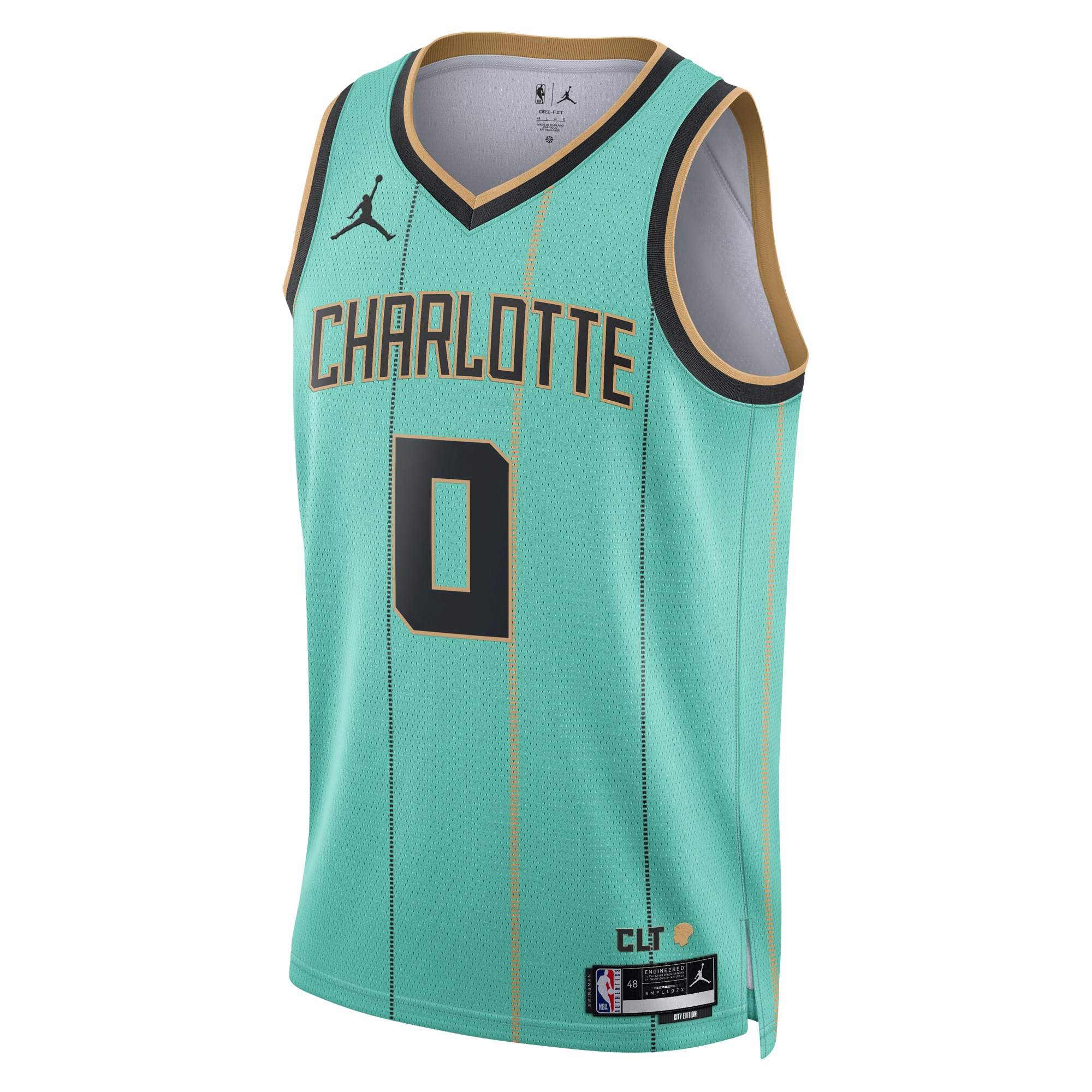 Alternative view of Camiseta Jordan Brand City Edition Swingman de los Charlotte Hornets 2024 - Verde azulado - Miles Bridges - Unisex - JS802 