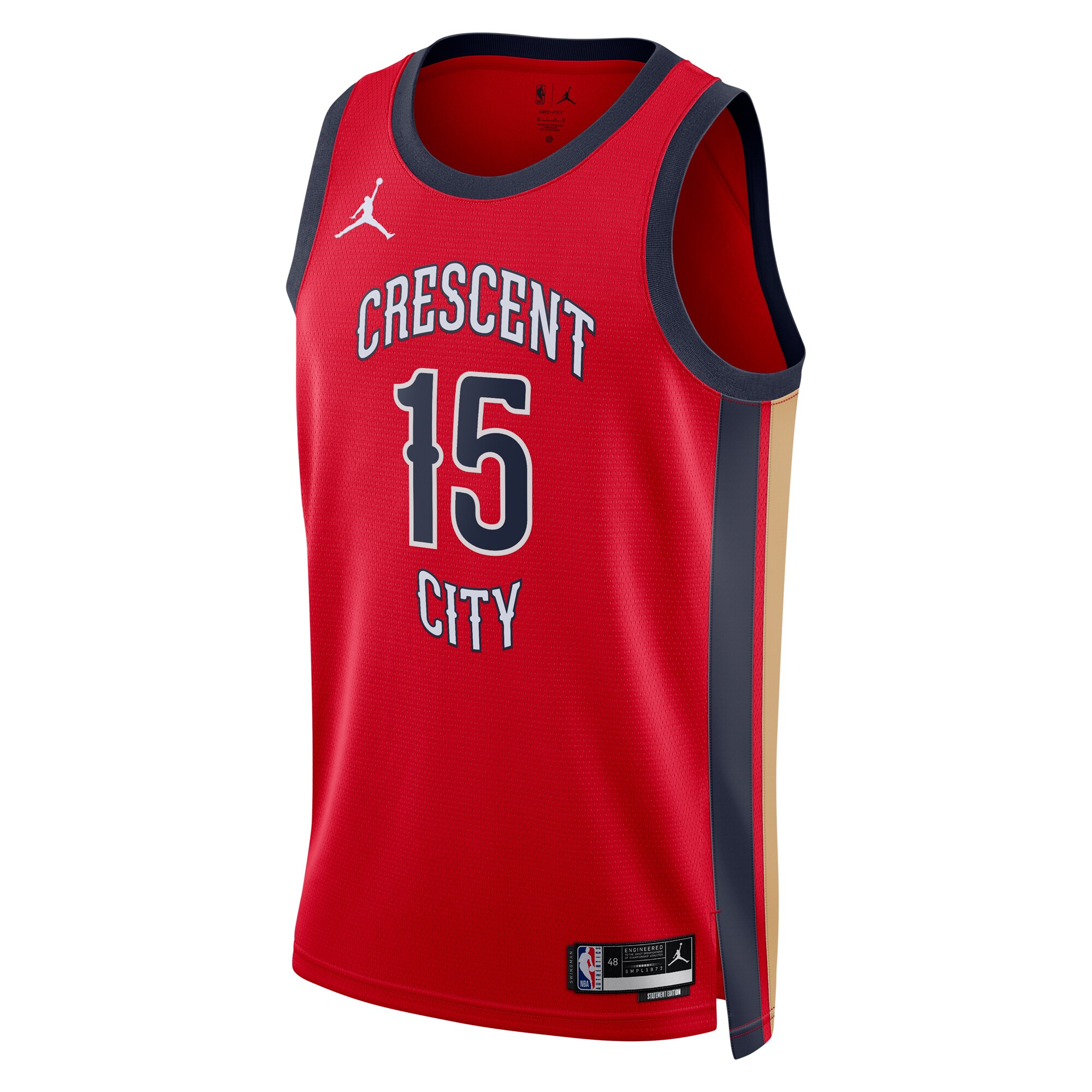 Alternative view of Camiseta New Orleans Pelicans Jordan Brand Statement Edition Swingman - Rojo - José Alvarado - Unisex - JS967 