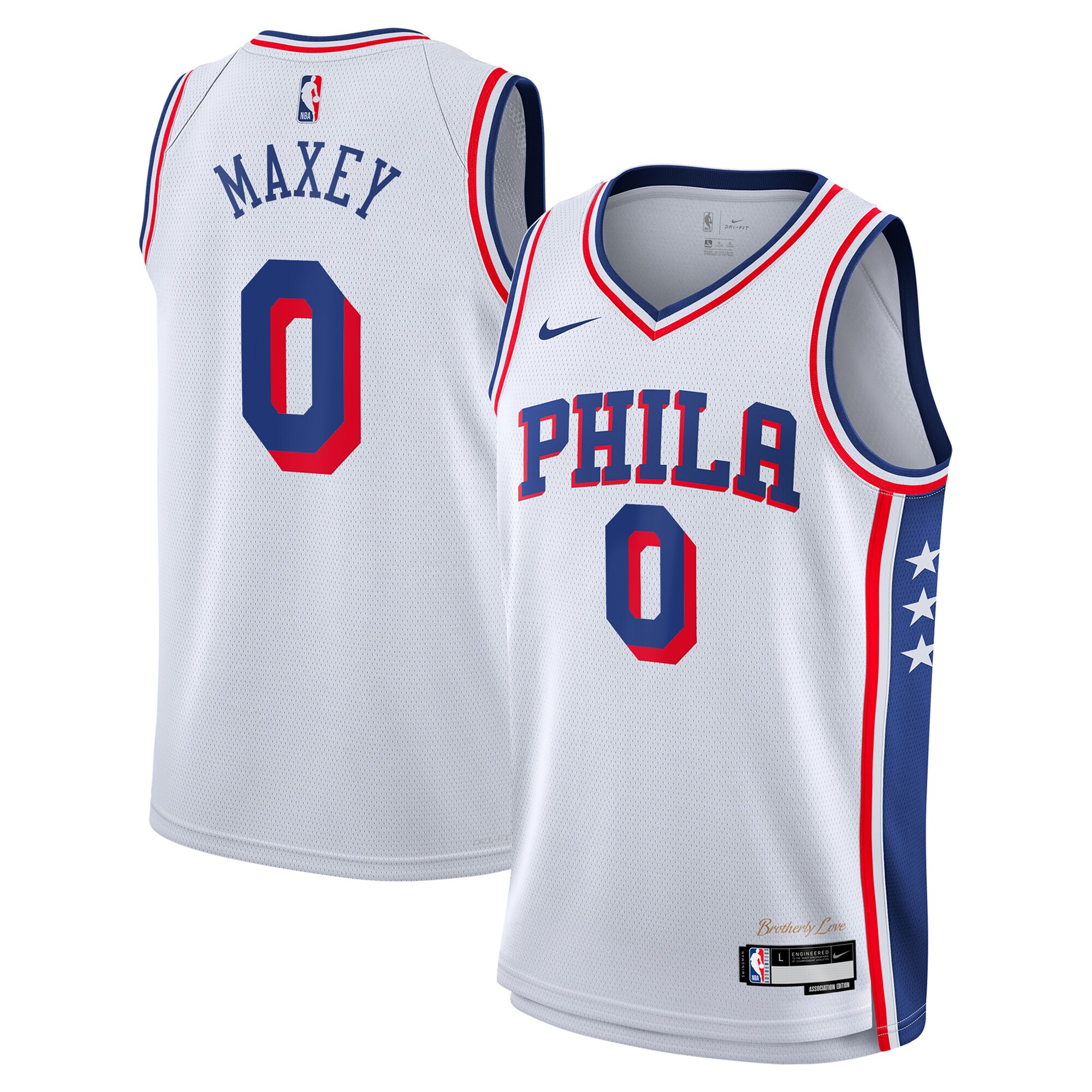 Camiseta Philadelphia 76ers Association Swingman - Blanco - Tyrese Maxey - Jóvenes - JS868 