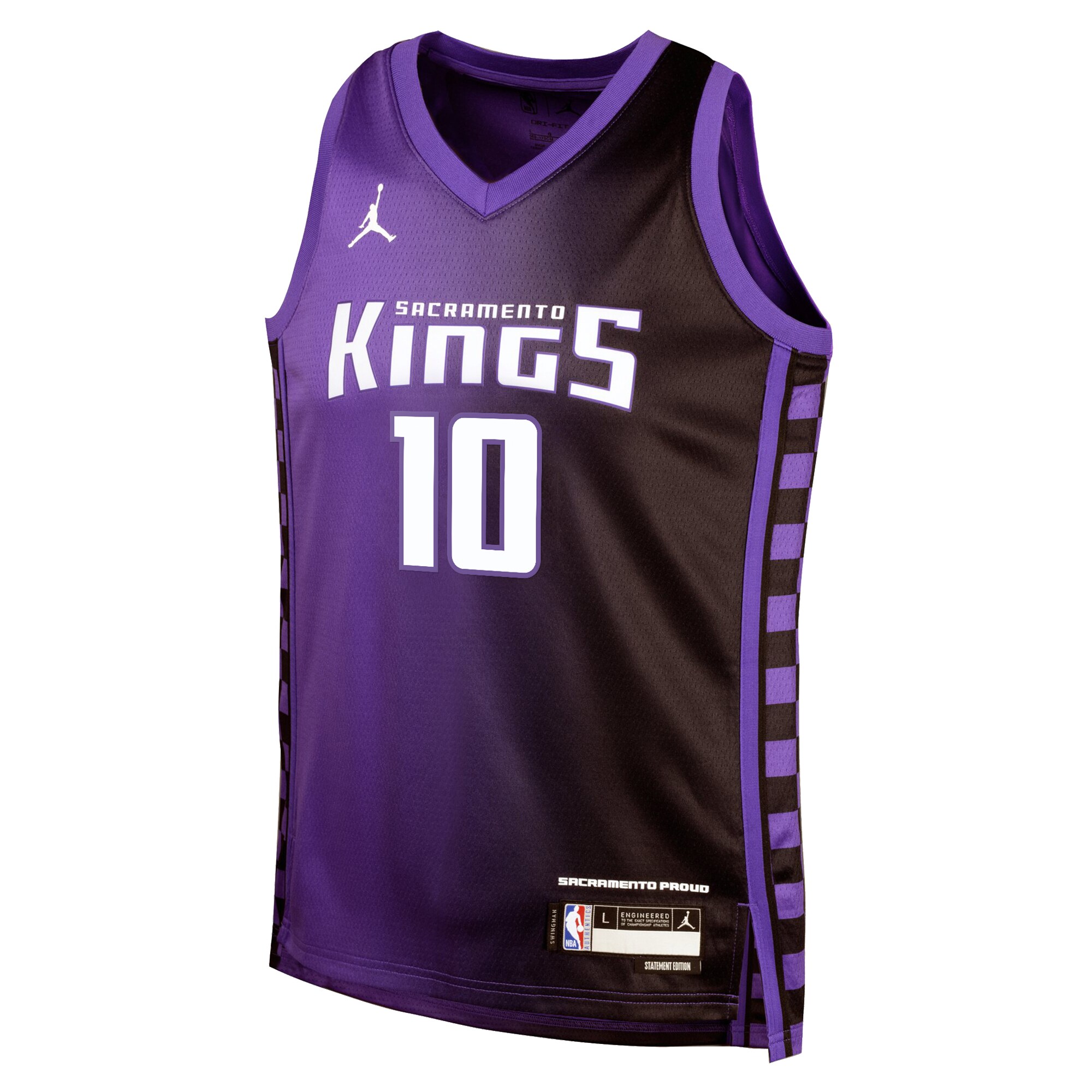 Alternative view of Camiseta Swingman de los Sacramento Kings Jordan Brand Statement Edition - Púrpura - DeMar DeRozan - Jóvenes - JS505 