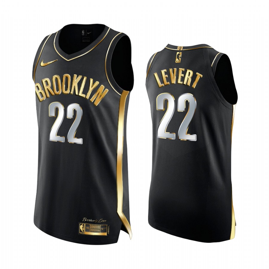 Caris Levert Brooklyn Nets 2020-21 Black Golden Edition Jersey 2x Champs
