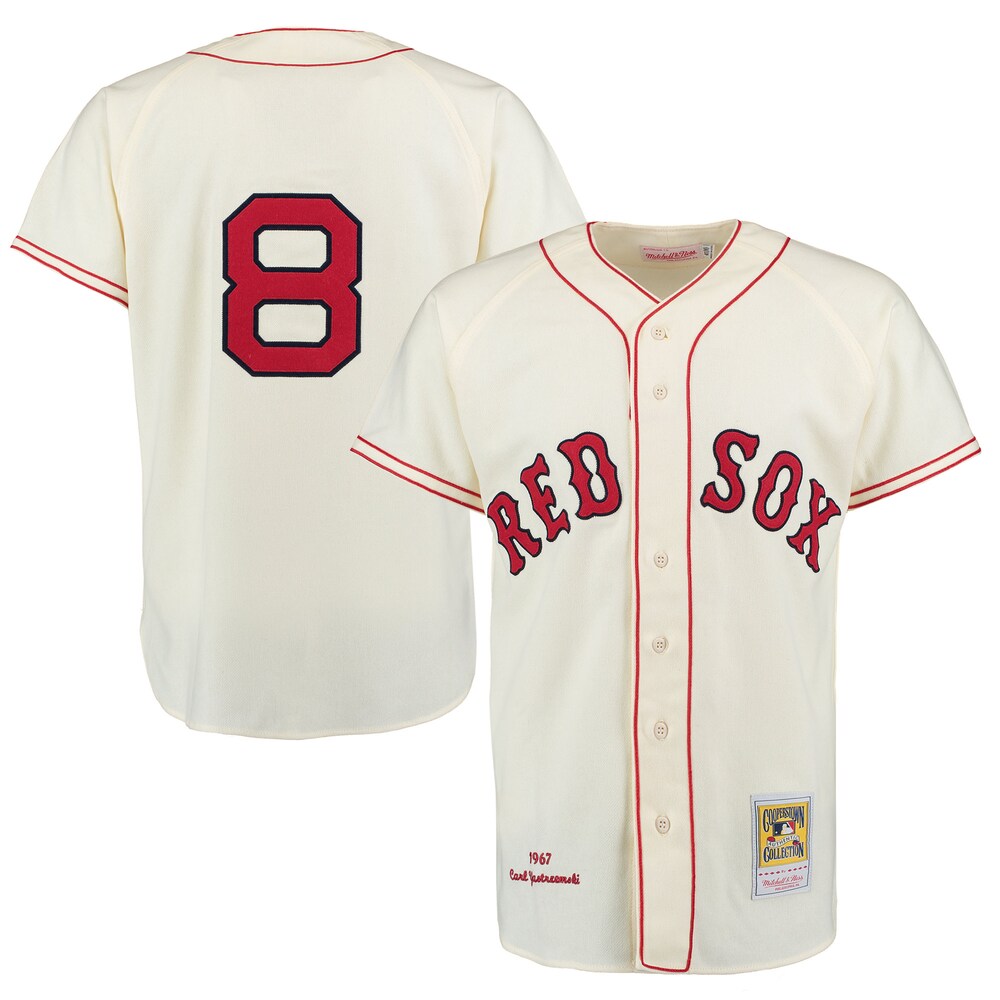 Carl Yastrzemski Boston Red Sox Mitchell & Ness Jersey - Cream