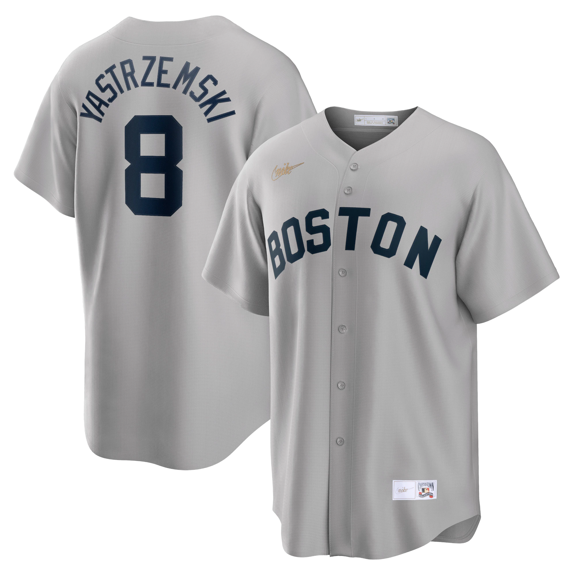 Carl Yastrzemski Boston Red Sox Road Cooperstown Collection Player Jersey – Gray