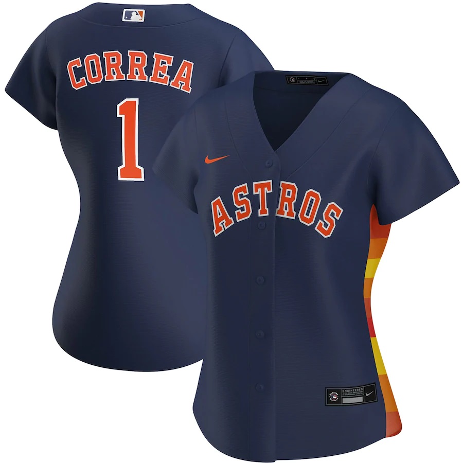 Carlos Correa Houston Astros Women's Alternate 2020 Replica Player Jersey ÃƒÂ¢Ã¢â€šÂ¬Ã¢â‚¬Å“ Navy