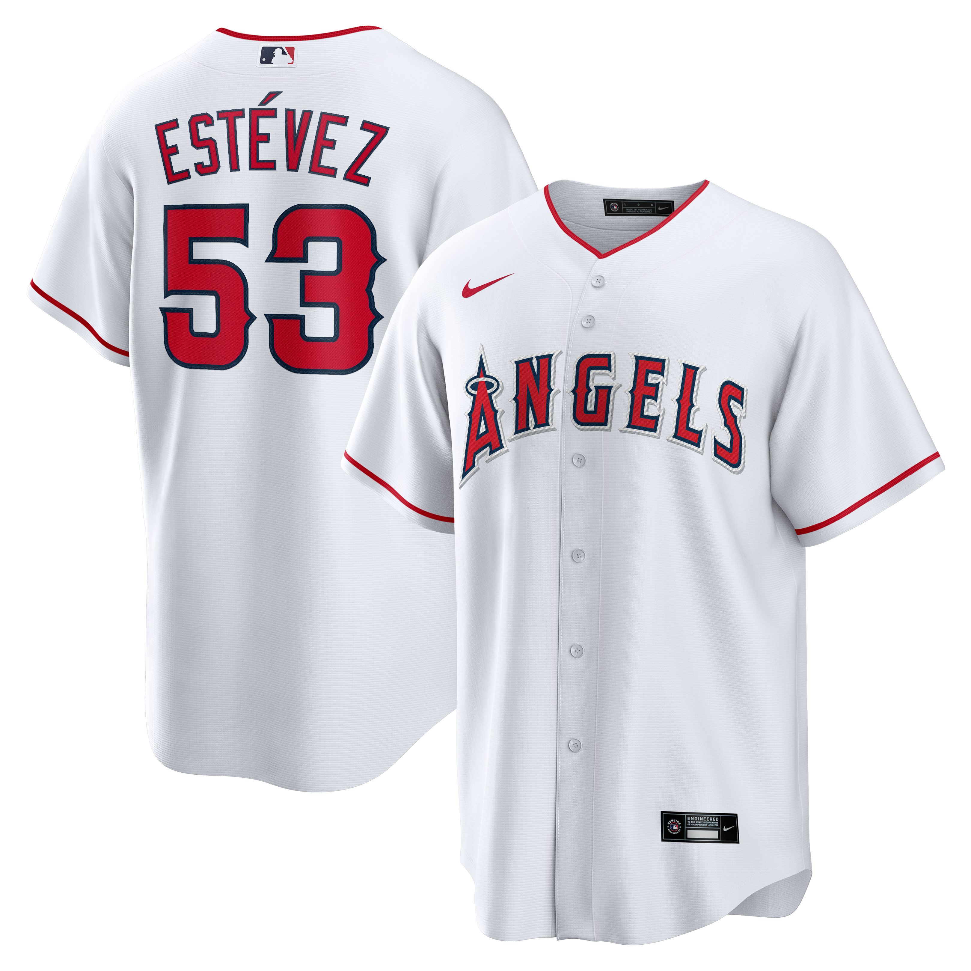Alternative view of Carlos EstÃƒÆ’Ã‚Â©vez Los Angeles Angels Home Replica Player Jersey – White