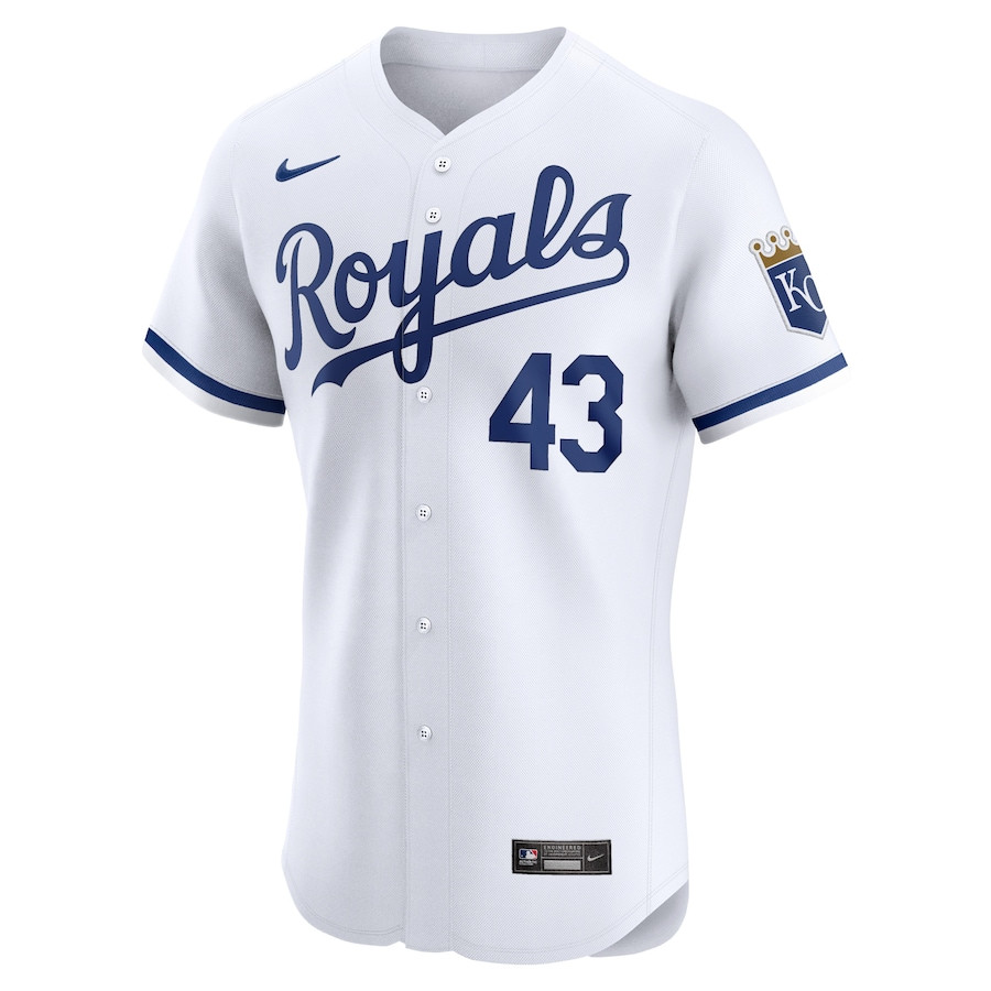 Alternative view of Carlos Hernández 43 Kansas City Royals Home Elite Player Men Jersey - White 