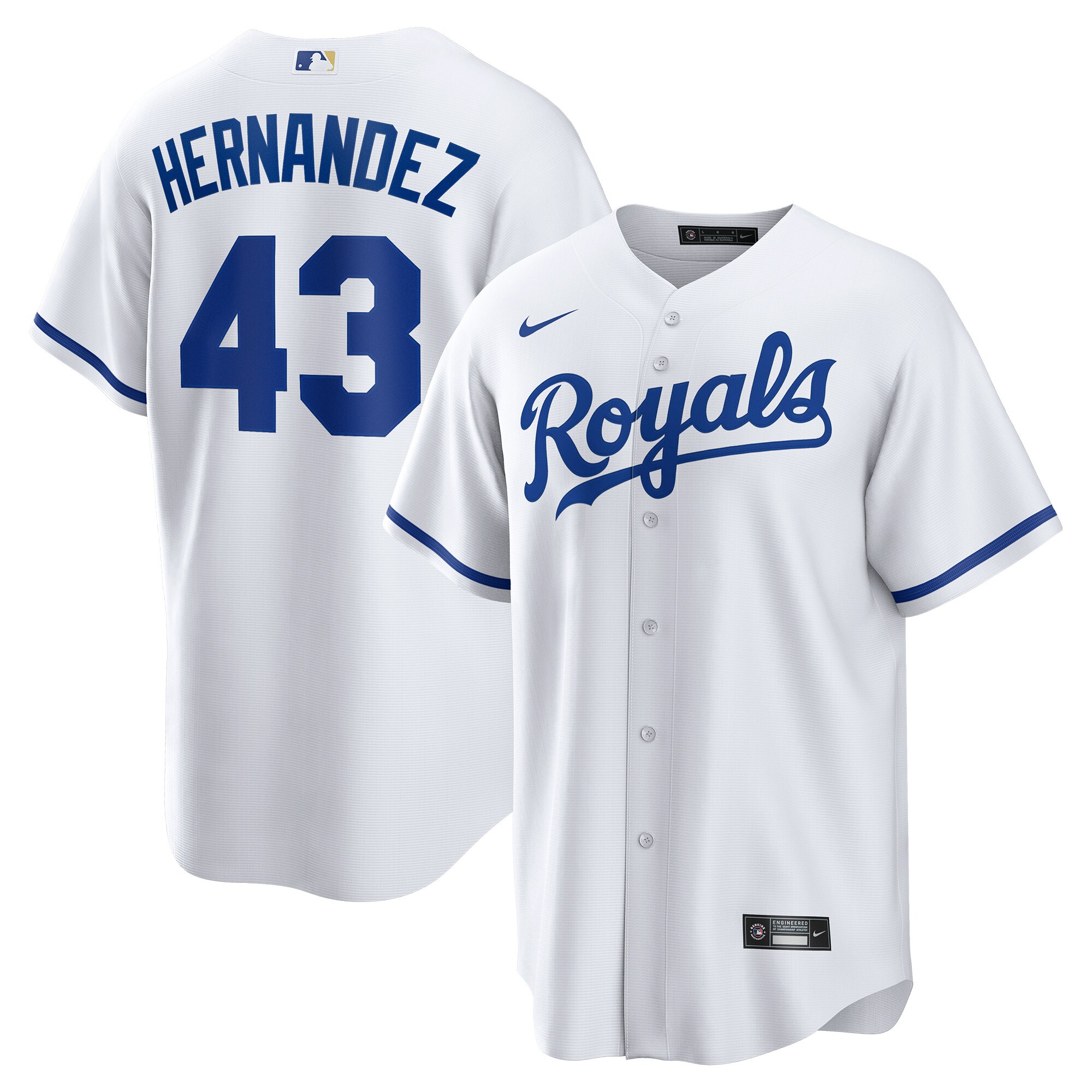 Alternative view of Carlos HernÃƒÆ’Ã‚Â¡ndez Kansas City Royals Home Replica Player Jersey – White