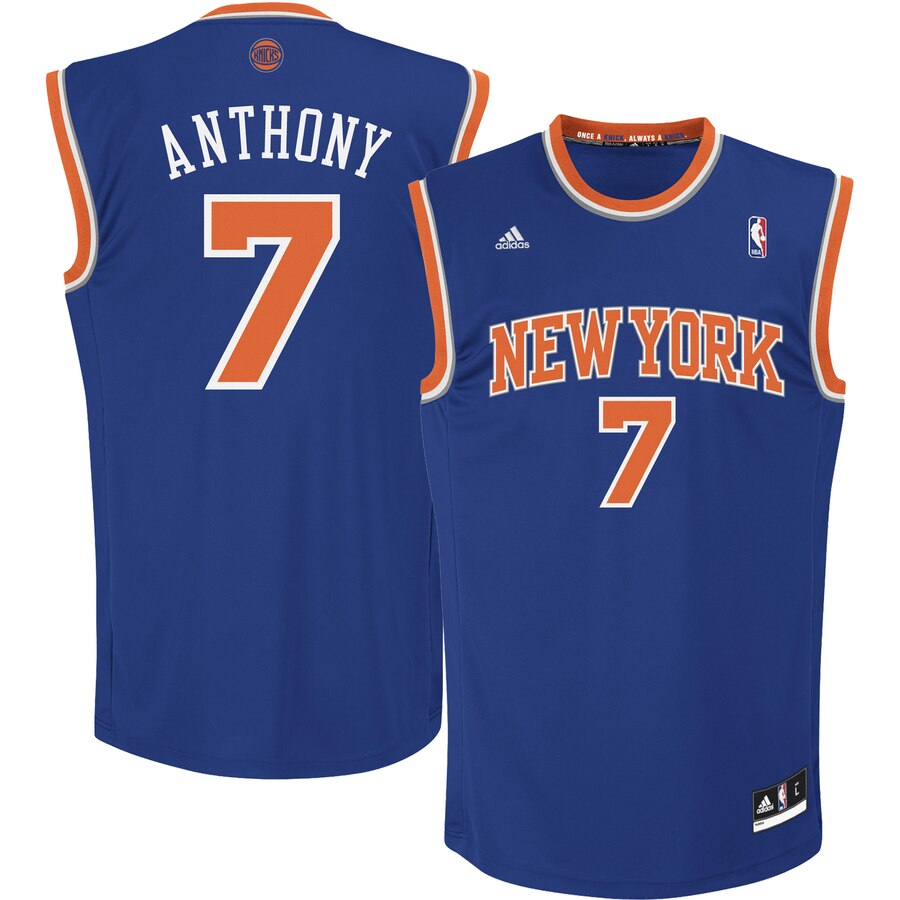 Carmelo Anthony New York Knicks Adidas Youth Replica Road Jersey - Royal Blue