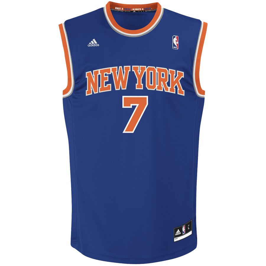 Alternative view of Carmelo Anthony New York Knicks Adidas Youth Replica Road Jersey - Royal Blue