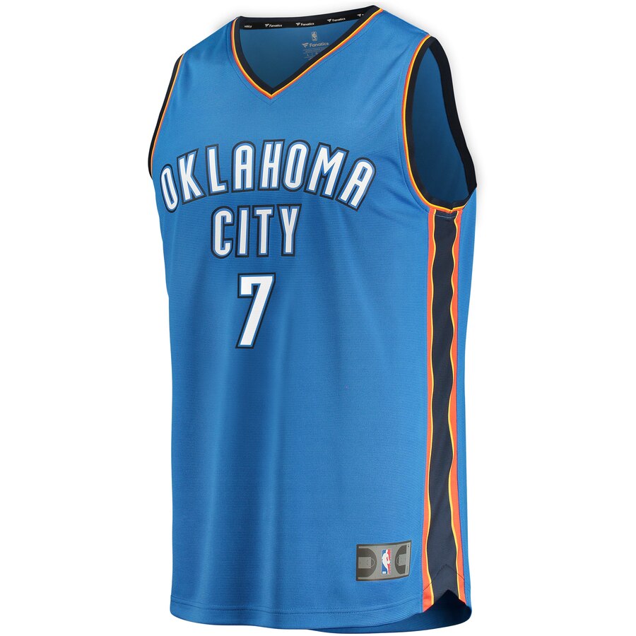Alternative view of Carmelo Anthony Oklahoma City Thunder Fanatics Branded Fast Break Replica Jersey Blue - Icon Edition