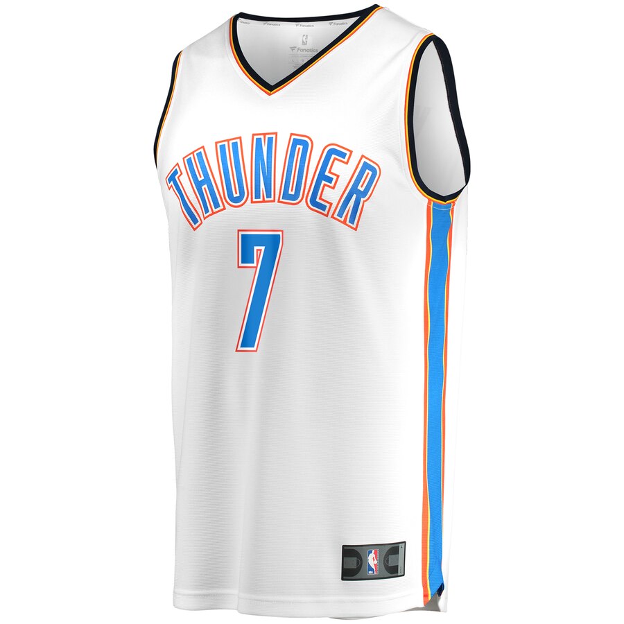 Alternative view of Carmelo Anthony Oklahoma City Thunder Fanatics Branded Fast Break Replica Jersey White - Association Edition