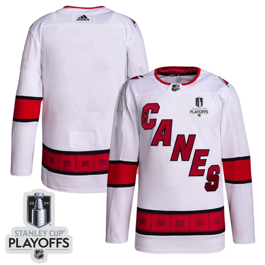 Carolina Hurricanes 2024 NHL Playoffs Patch Away Jersey - Men, White - JS160 
