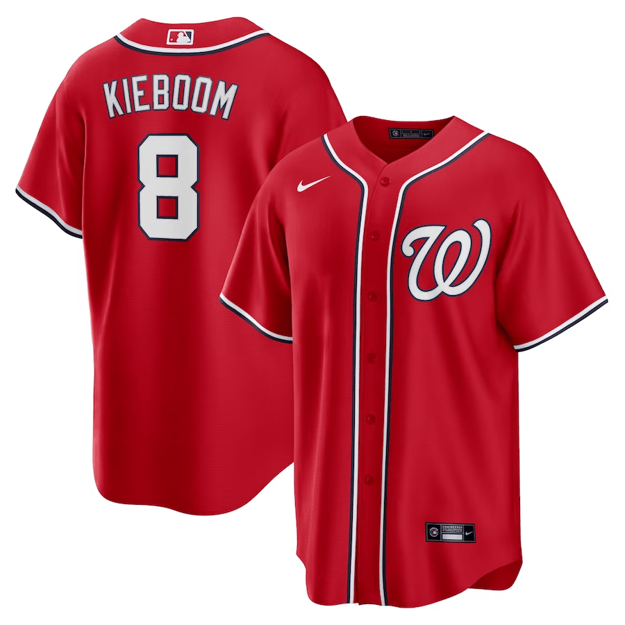 Carter Kieboom 8 Washington Nationals Alternate Men Jersey - Red - JS433 