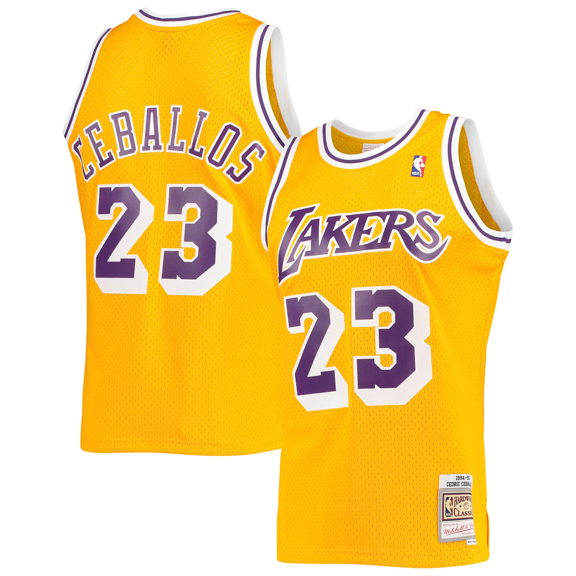 Alternative view of Cedric Ceballos Los Angeles Lakers Mitchell & Ness 1994-95 Hardwood Classics Swingman Jersey – Gold – Jsfangear Jersey Store