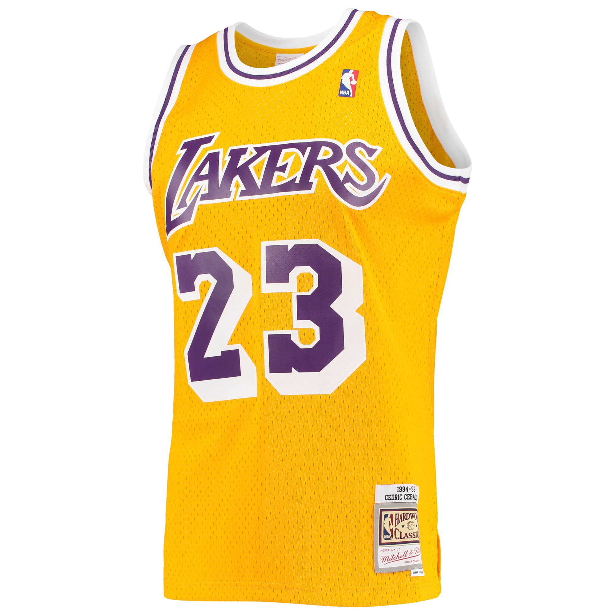 Alternative view of Cedric Ceballos Los Angeles Lakers Mitchell & Ness 1994/95 Hardwood Classics Swingman Jersey - Gold