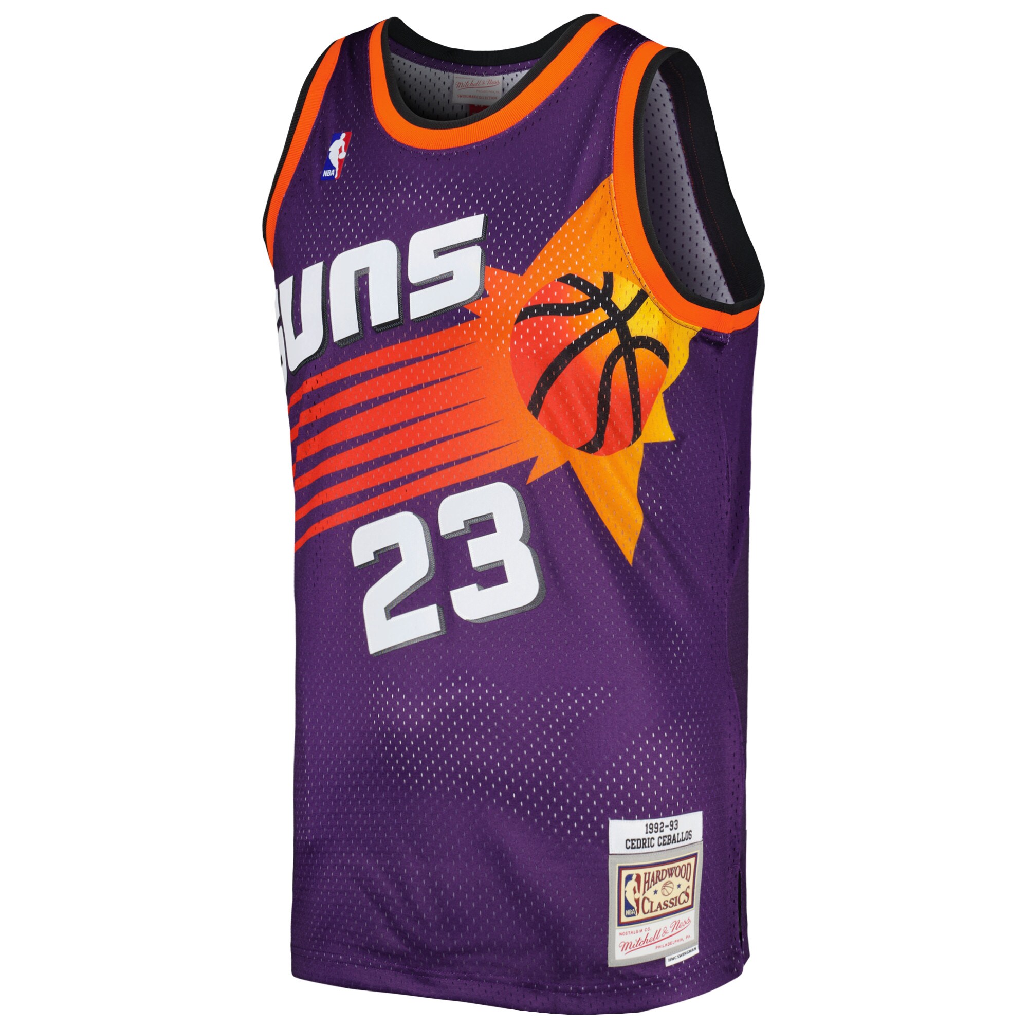 Alternative view of Cedric Ceballos Phoenix Suns Mitchell & Ness 1992/93 Hardwood Classics Swingman Jersey - Purple