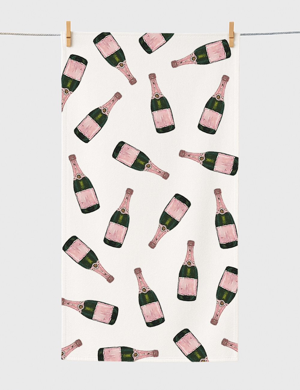 Champagne Bottle Beach Towel