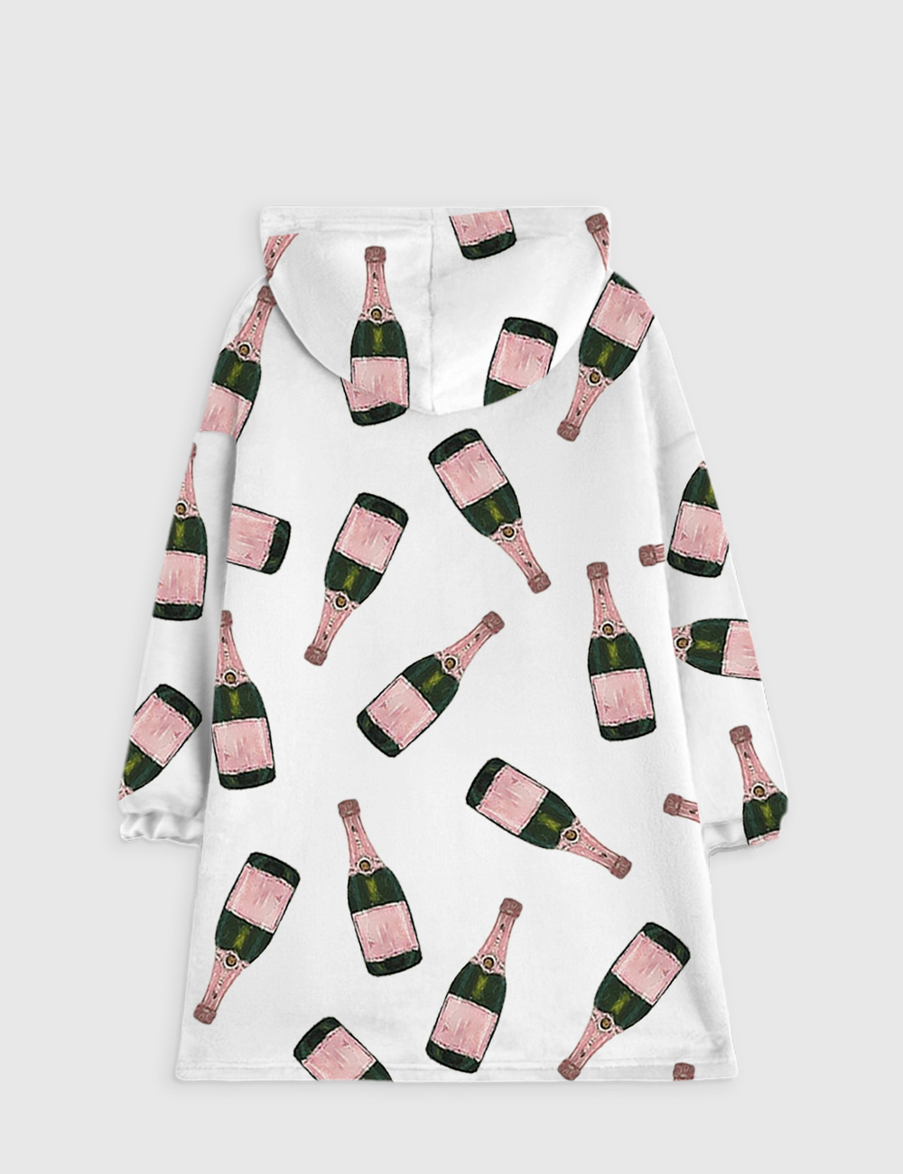 Alternative view of Champagne Bottle Flannel Blanket Hoodie
