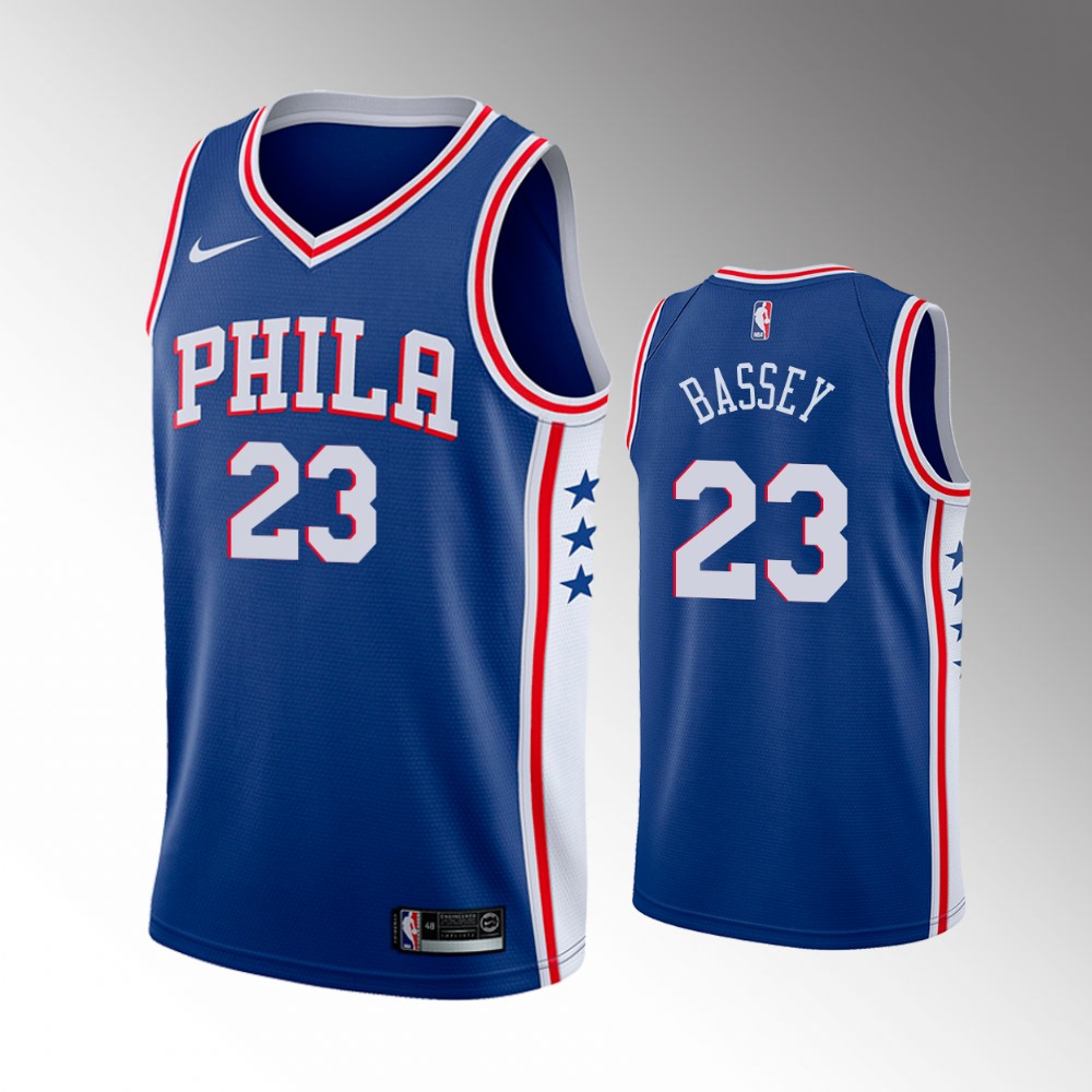 Charles Bassey Philadelphia 76ers 2021 Icon Edition Blue 2021 Nba Draft Jersey