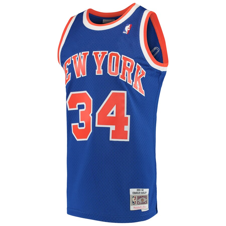 Alternative view of Charles Oakley New York Knicks Mitchell & Ness 1991-92 Hardwood Classics Swingman Jersey - Blue