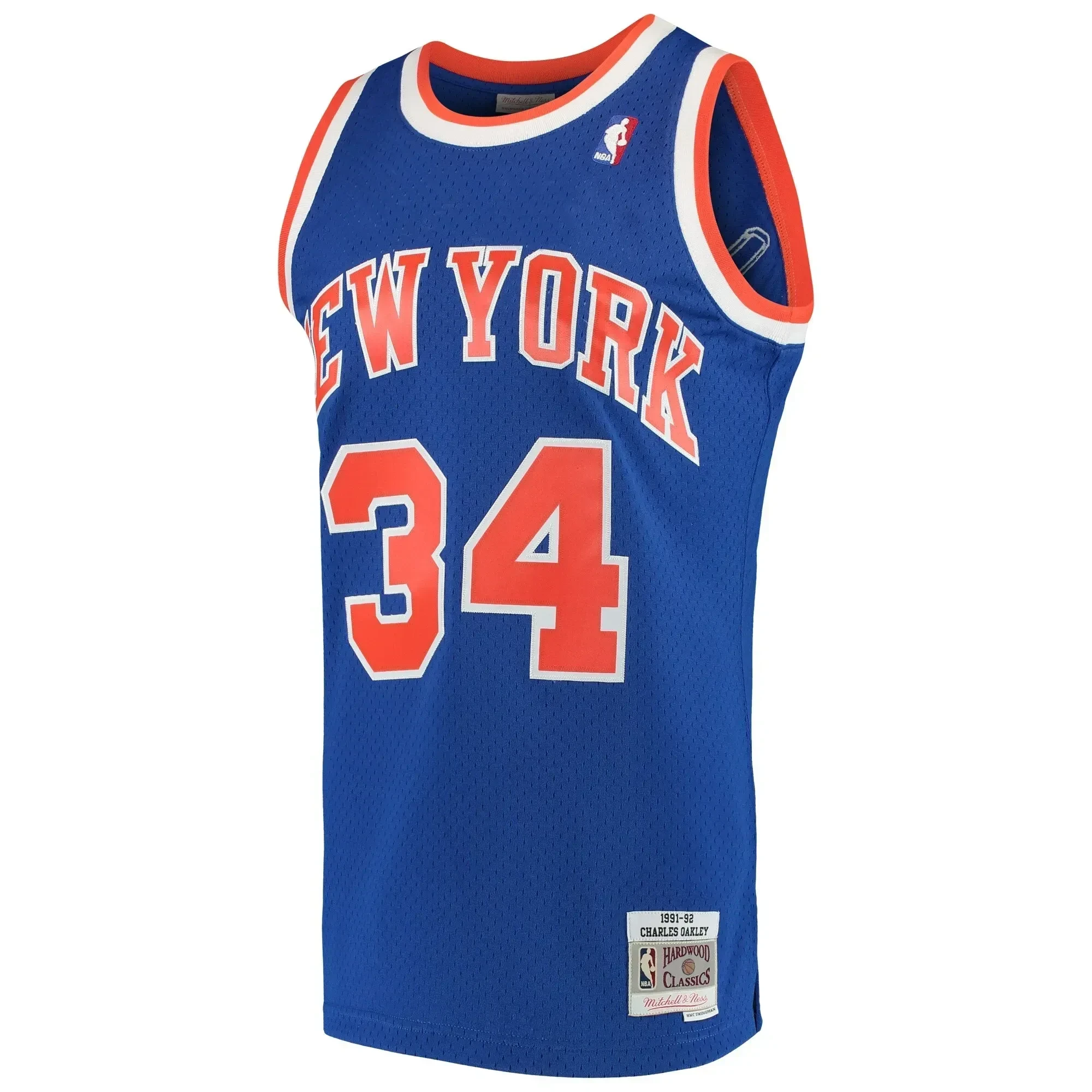 Alternative view of Charles Oakley New York Knicks Mitchell & Ness 1991-92 Hardwood Classics Swingman Jersey - Blue - JS550 