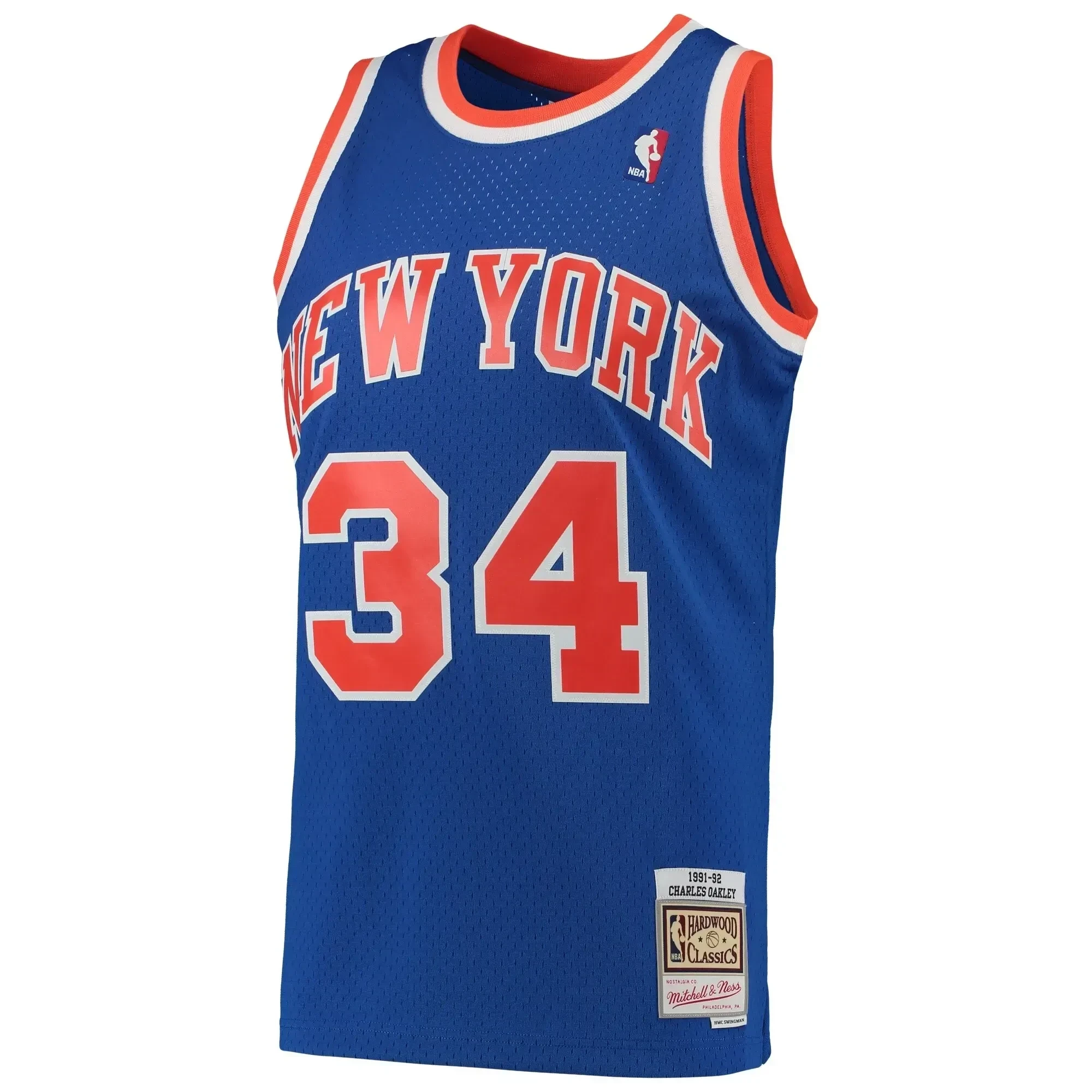 Alternative view of Charles Oakley New York Knicks Mitchell & Ness Hardwood Classics 1991-92 Swingman Jersey - Blue - JS299 