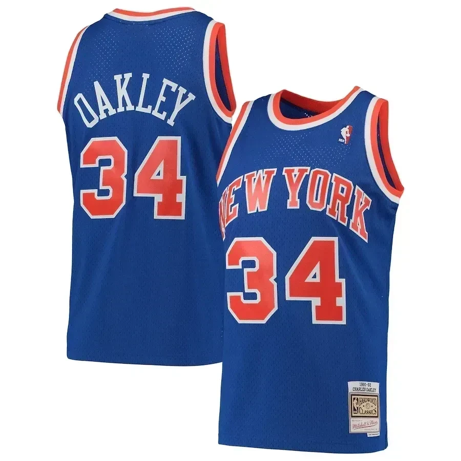 Charles Oakley New York Knicks Mitchell & Ness Hardwood Classics 1991-92 Swingman Jersey - Blue - JS845 