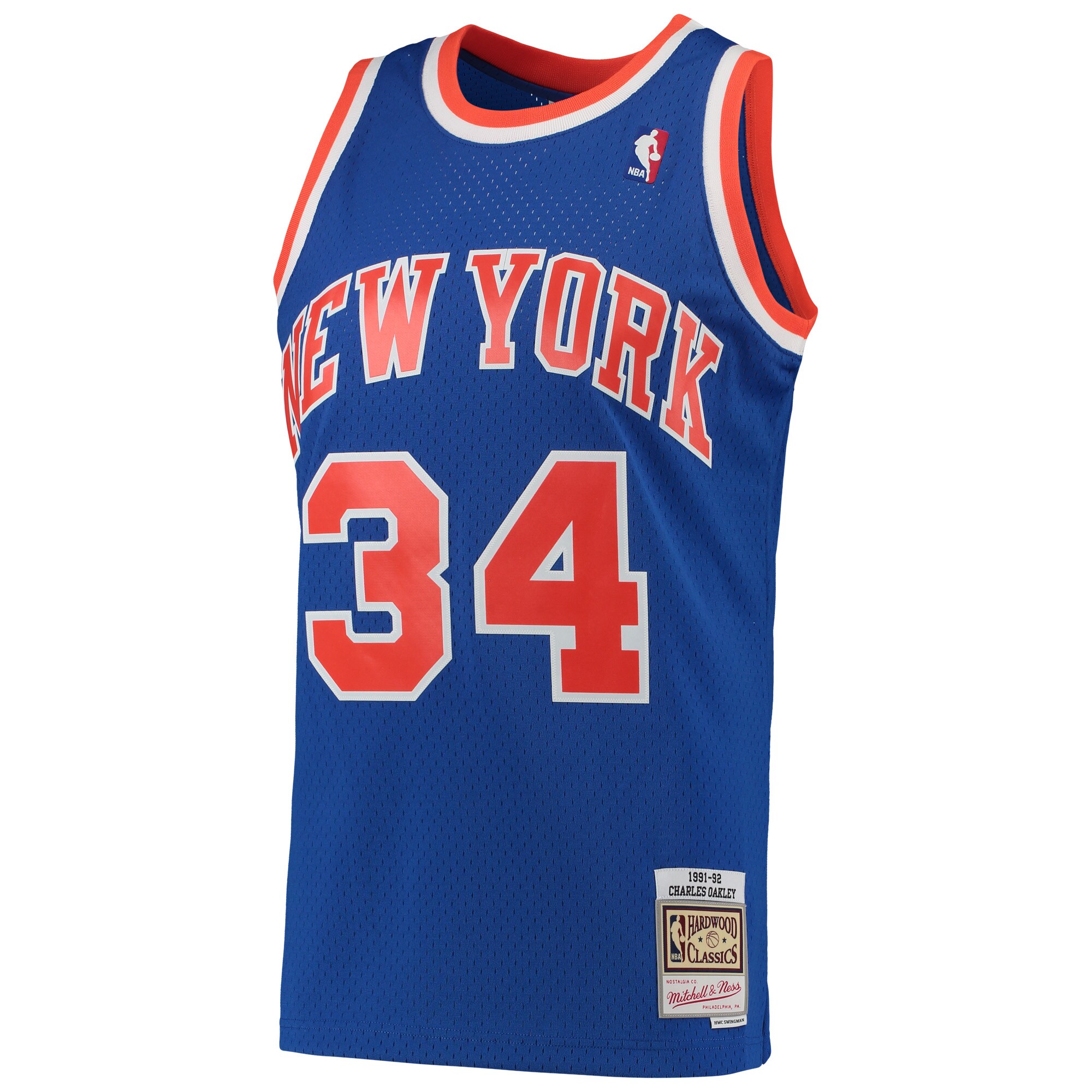 Alternative view of Charles Oakley New York Knicks Mitchell & Ness Hardwood Classics Swingman Jersey - Blue